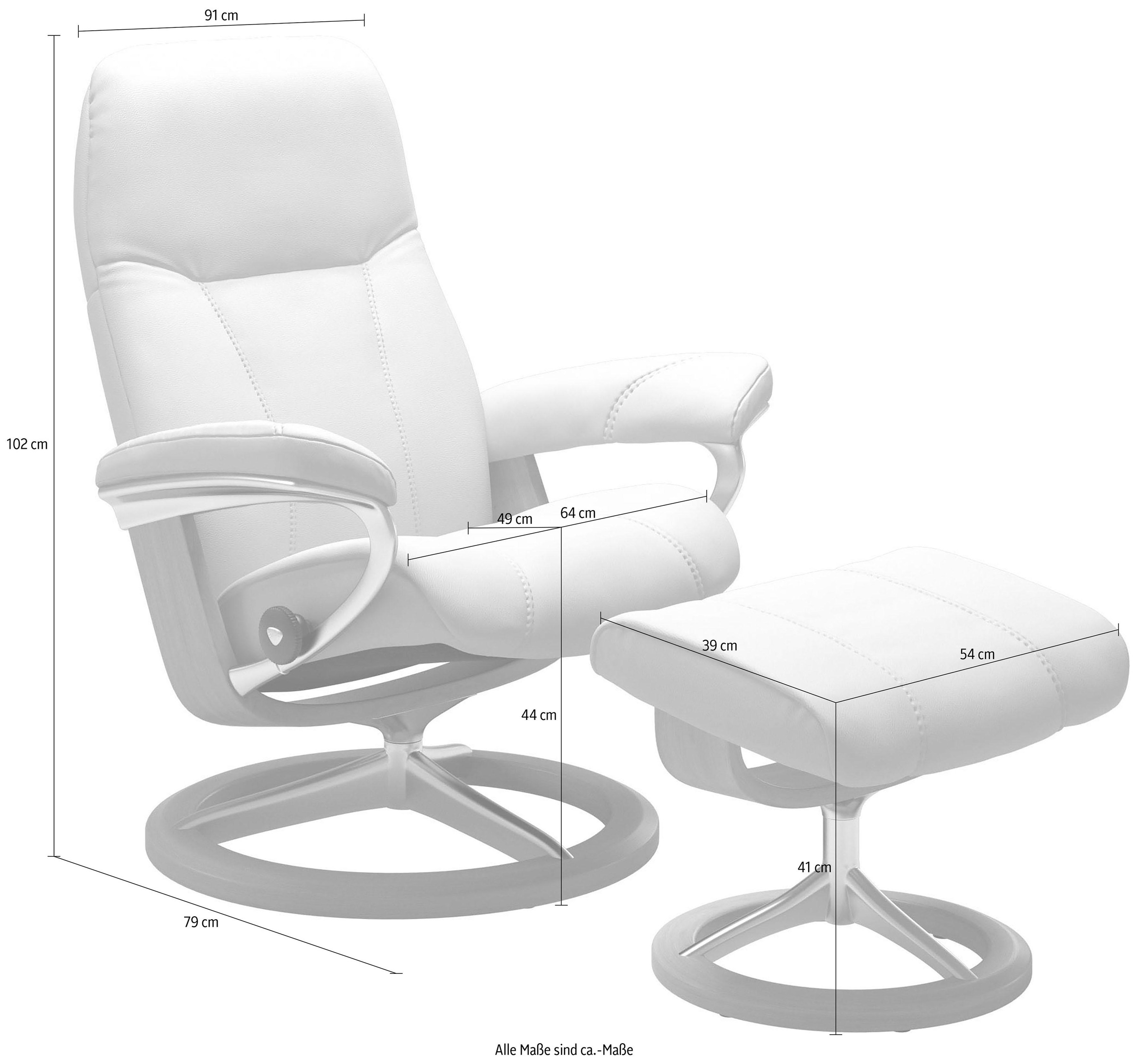 Stressless® Relaxsessel »Consul«, (Set, Relaxsessel mit Hocker), mit Hocker, mit Signature Base, Größe L, Gestell Braun