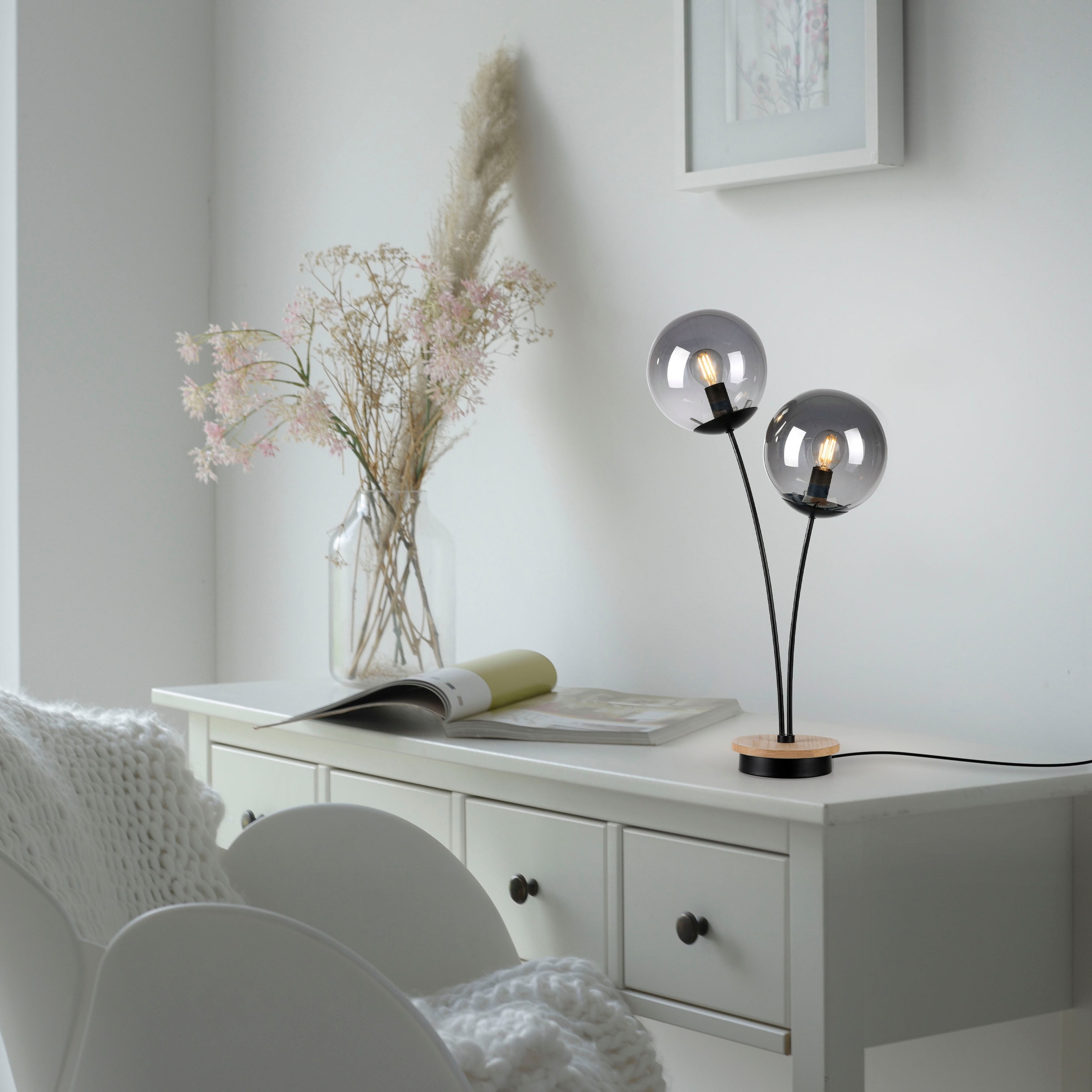 JUST LIGHT Tischleuchte »GREEN WIDO«, 2 flammig, Leuchtmittel E14 | ohne Leuchtmittel