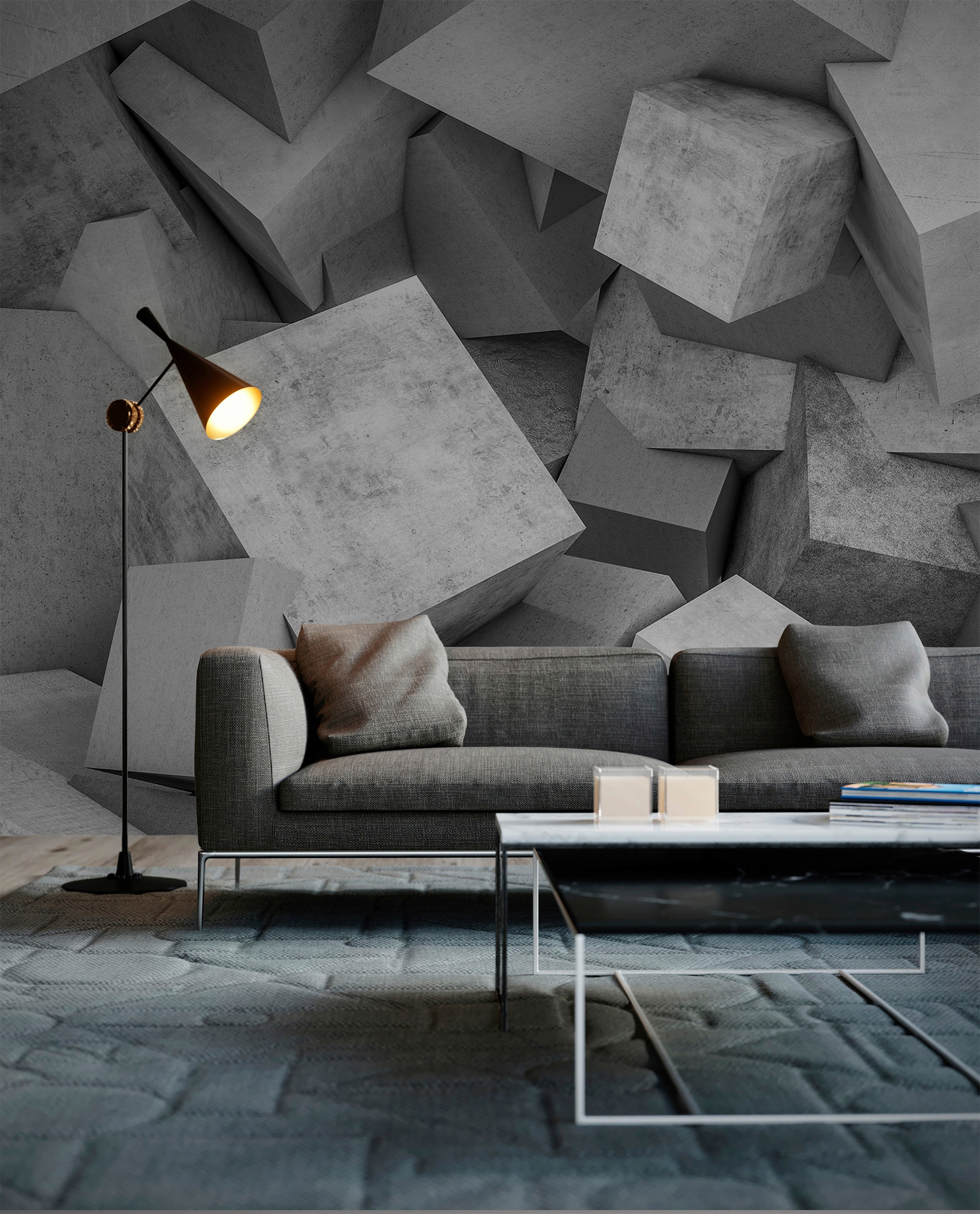 living walls Fototapete »Designwalls Concrete Blocks 1« glatt Vlies, Wand, günstig online kaufen