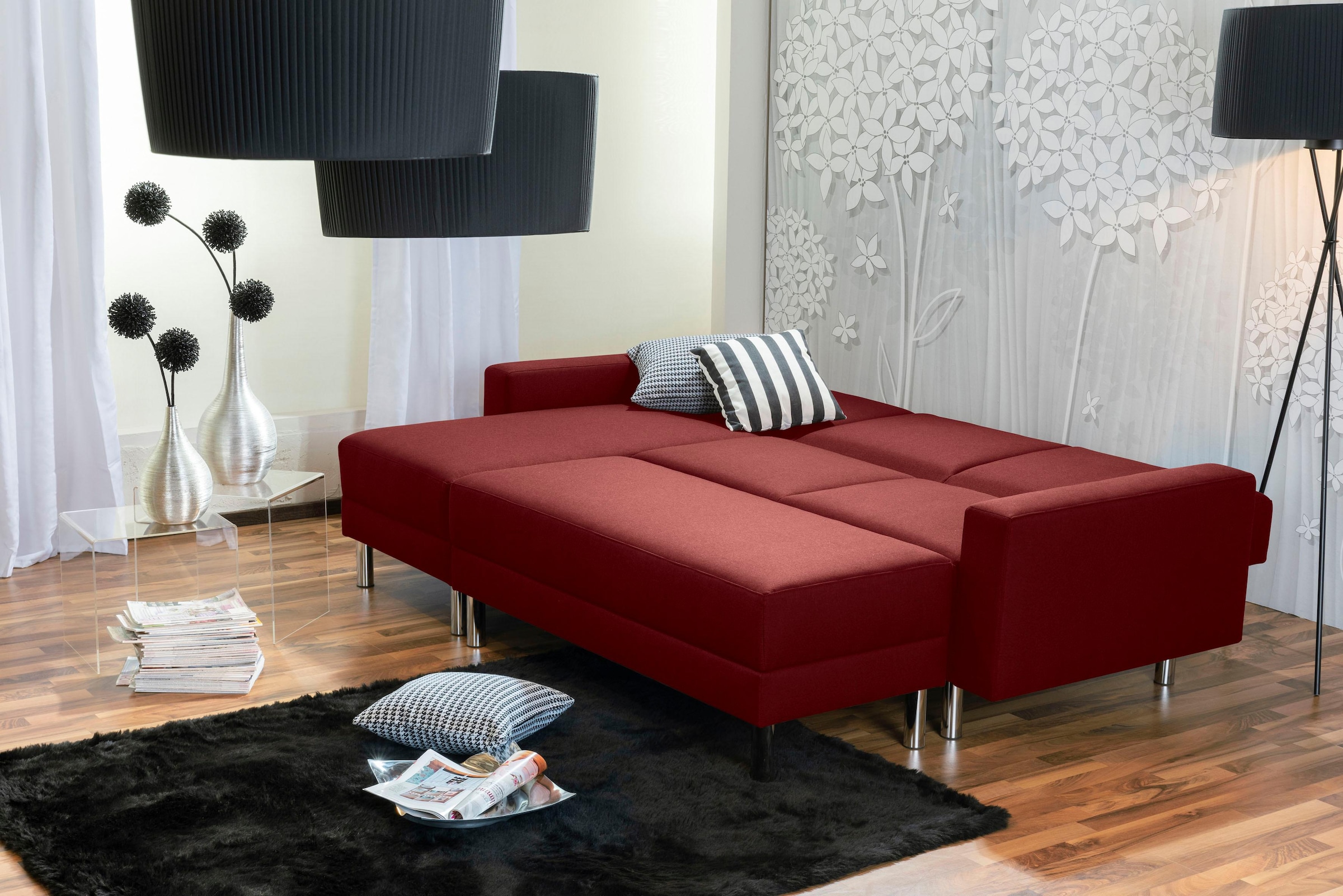 Max Winzer® Schlafsofa »Just Fresh«, mit Rückenverstellung, inklusive Stauraumhocker