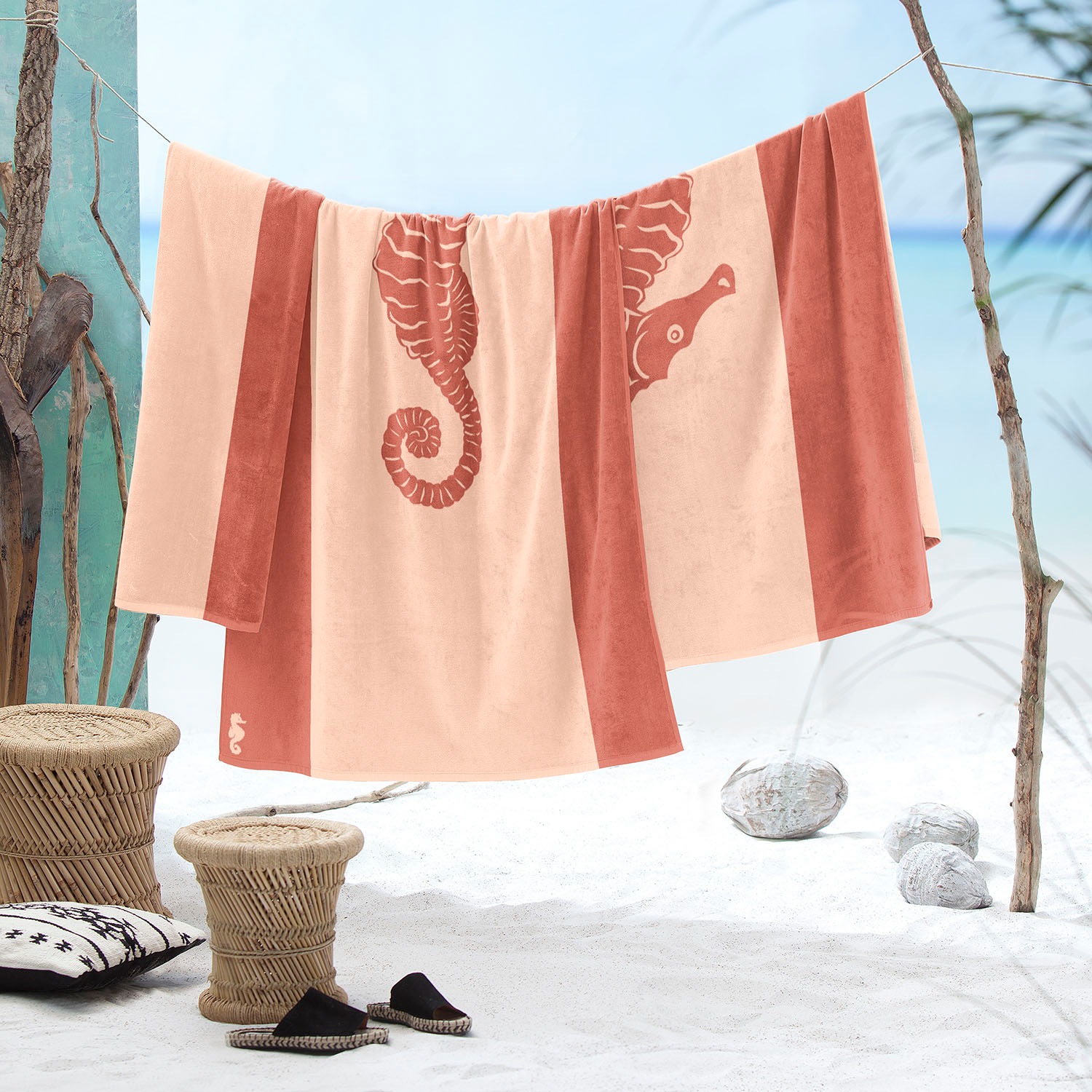 Seahorse Strandtuch »Flow« 100x180, für Strand und Pool, Seepferdchen, Mari günstig online kaufen