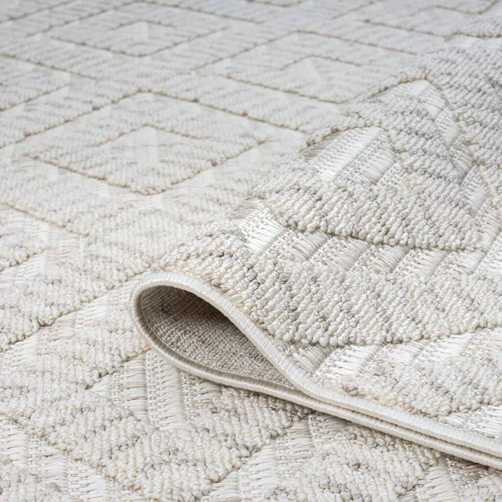 Carpet City Teppich »CLASICO 8927«, rechteckig, 11 mm Höhe, Läufer, Kurzflor, Hochtief-Muster, Boho, Fransen, Wohnzimmer