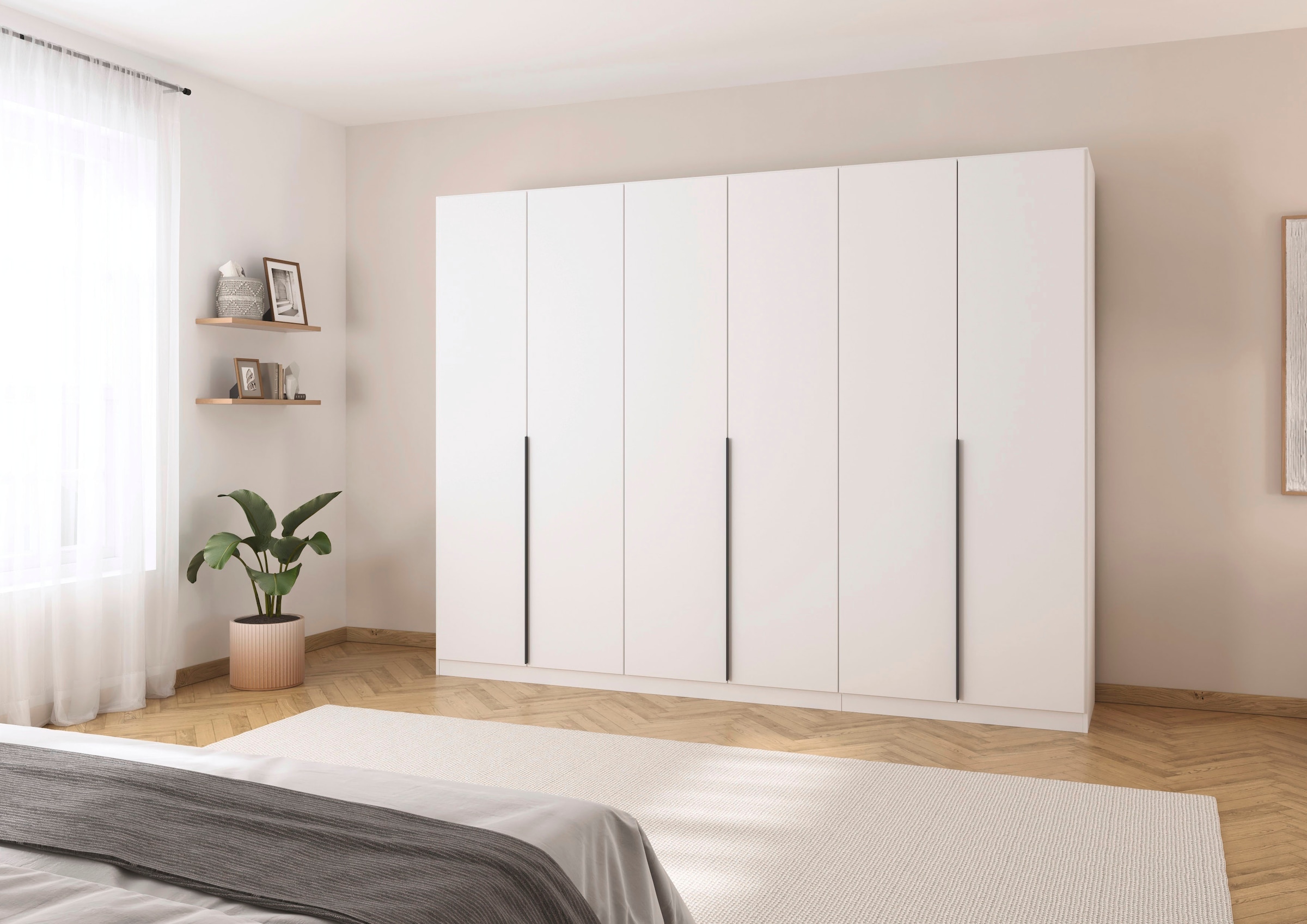 rauch Drehtürenschrank »Kleiderschrank Schrank Garderobe AGORDO TOPSELLER Schlafzimmer«, (in zwei Griff-Farben mit Dekor- oder Hochglanzfront), durchdachte Innenausstattung, in 6 Breiten und 2 Höhen MADE IN GERMANY