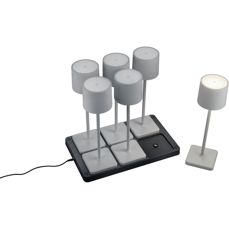 REALITY LEUCHTEN LED Außen-Tischleuchte »Fernandez« LED-Board 1 Stk. Farbwechsler warmweiß - kaltweiß Set 6-teilig inkl Induktion-Ladestation...