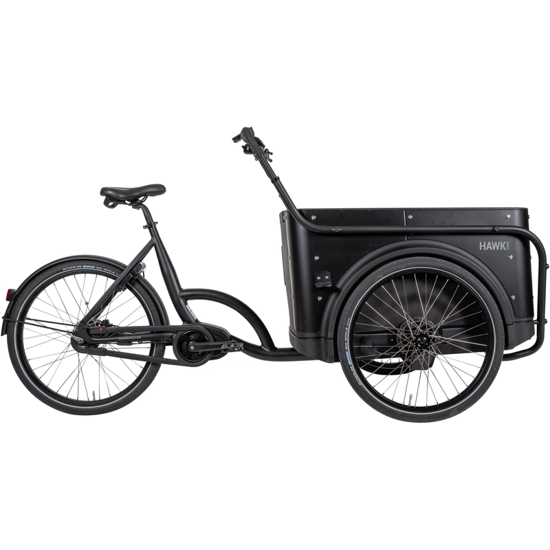 HAWK BIKES »E-Cargo 3.2« 8 Gang Shimano Nabenschaltung Mittelmotor Pedelec, Elektrofahrrad für Damen u. Herren Schwarz