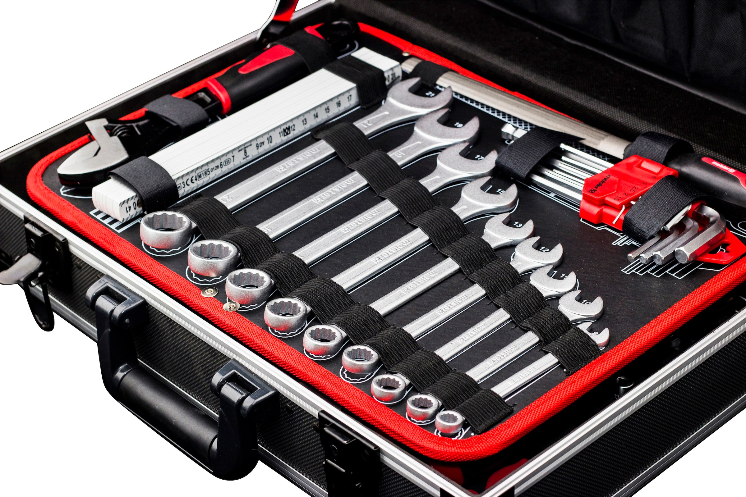 meister Werkzeugset »Profi Werkzeugkoffer / 8971470«, 131-teilig, stabiler Alu-Koffer, für Haushalt, Garage & Werkstatt