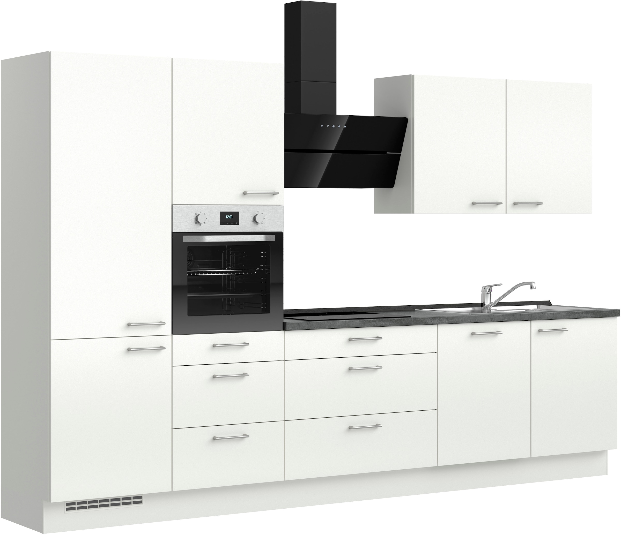 nobilia® Küchenzeile »"Laser II"«, vormontiert, Ausrichtung wählbar, Breite 330 cm, wahlw. mit E-Geräten
