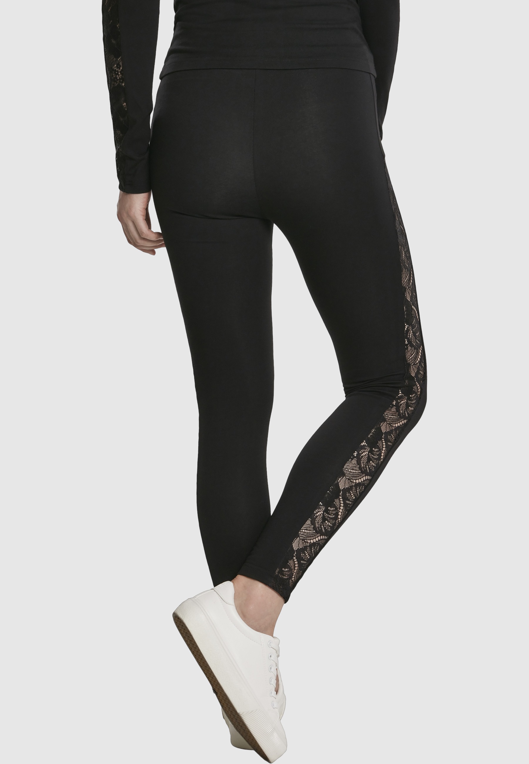 URBAN CLASSICS Leggings »Urban Classics Damen Ladies Lace Striped Leggings«