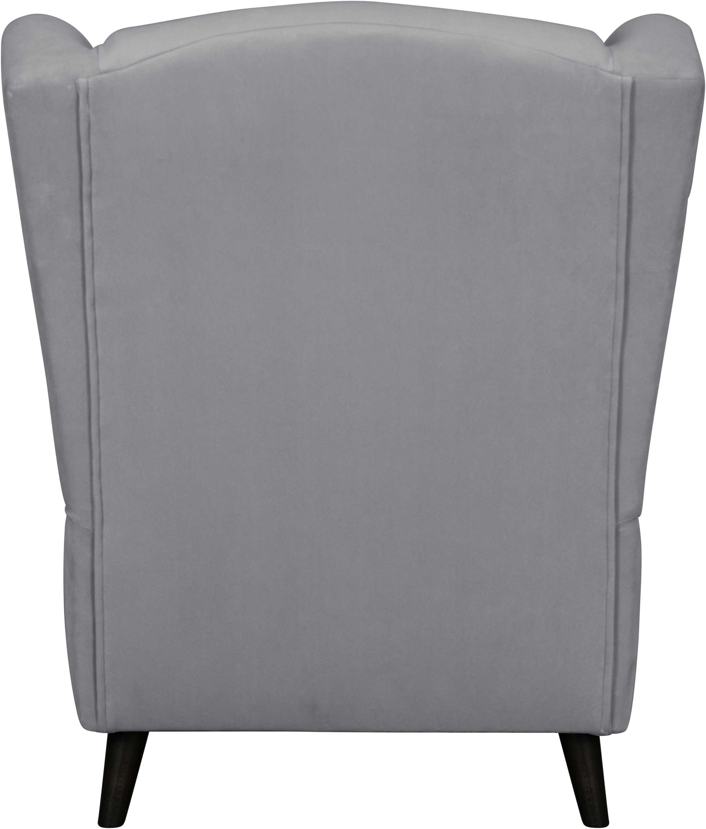 Home affaire Sessel »Ohrensessel CHISTELLE, wahlweise mit Polsterhocker«, mit Wellenunterfederung, Maße: B/T/H: 81/87/99 cm