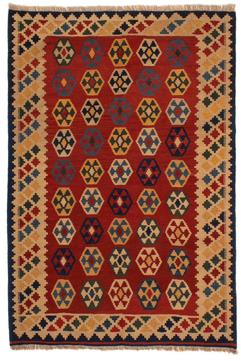 morgenland Wollteppich »Kelim - Oriental - 212 x 152 cm - dunkelrot«, recht günstig online kaufen