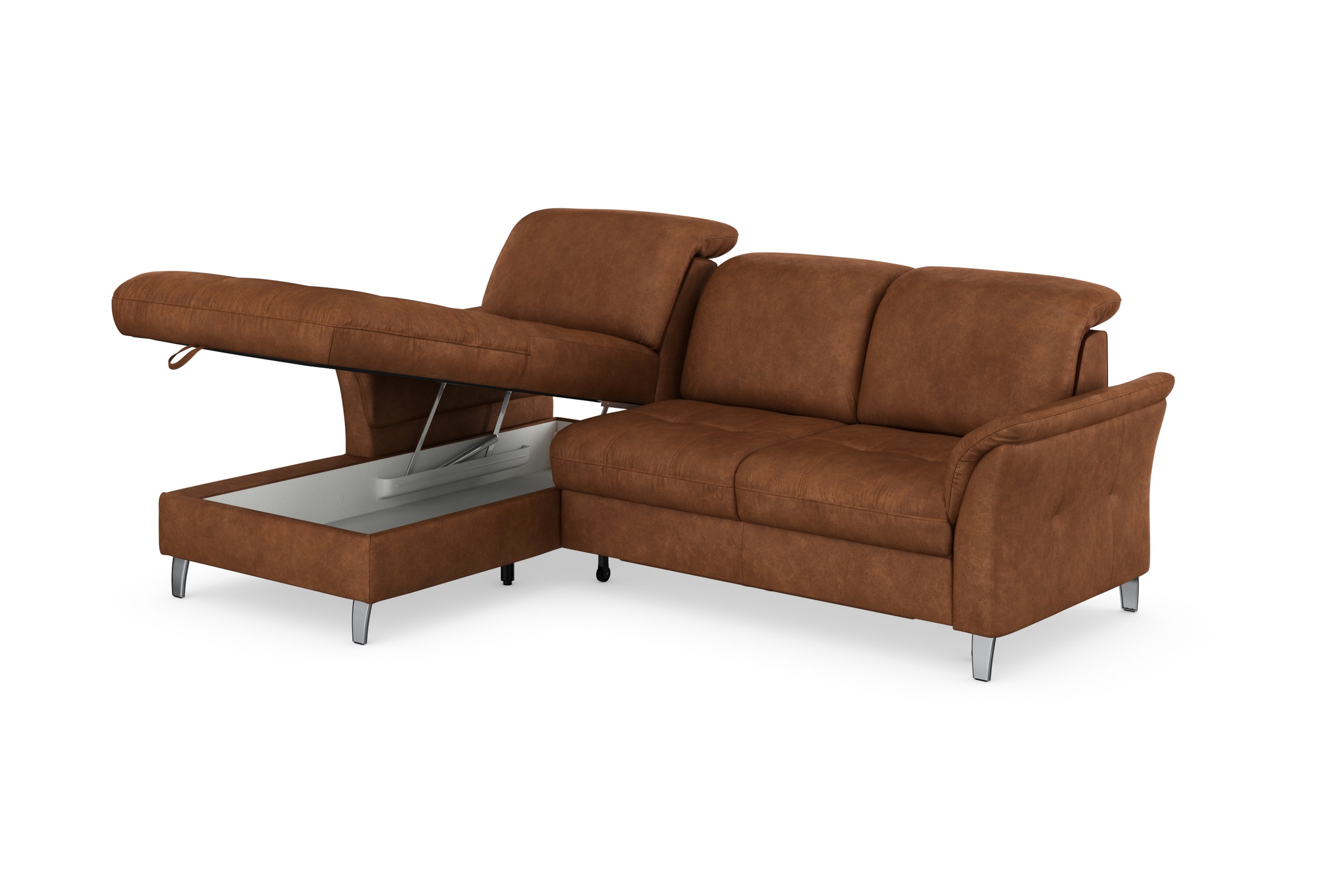 sit&more Ecksofa »Maggiore L-Form«, wahlweise mit Kopfteilverstellung, Bettfunktion und Bettkasten
