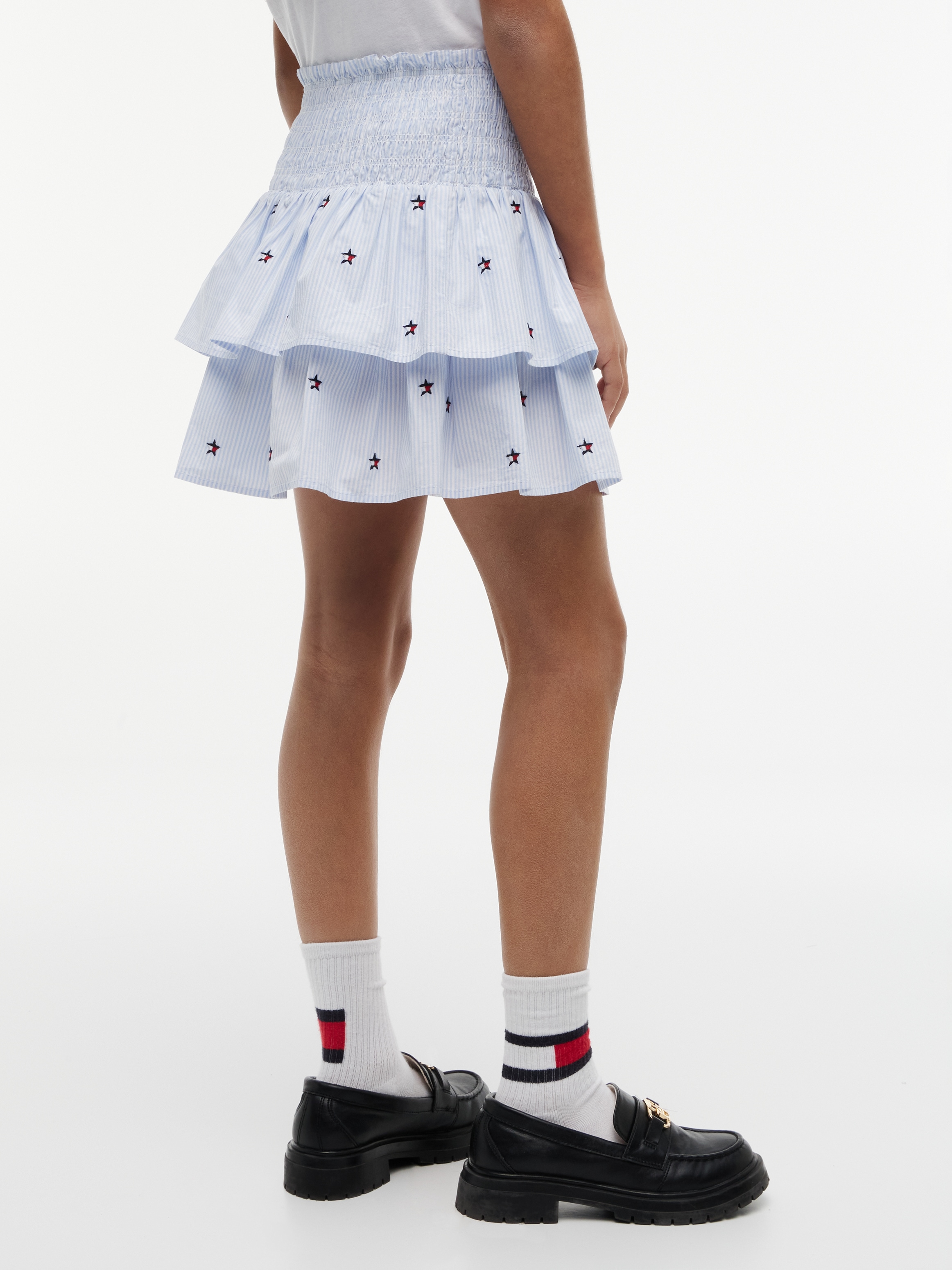 Tommy Hilfiger Stufenrock »STAR STRIPES SKIRT« Kinder bis 16 Jahre, gesmoktes Bündchen, bestickt