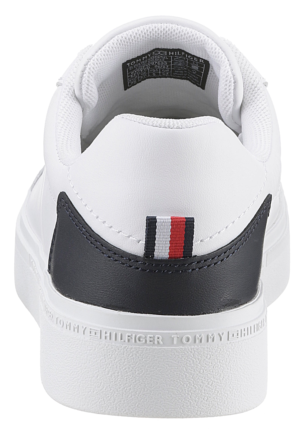 Tommy Hilfiger Plateausneaker »ELEVATED ESSENTIAL COURT SNEAKER«, mit Kontrastbesatz an der Ferse, Freizeitschuh, Halbschuh, Schnürschuh