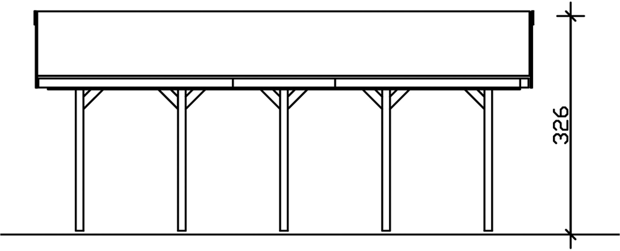 Skanholz Einzelcarport »Wallgau«, Nadelholz, 340 cm, Schiefergrau, mit roten Dachschindeln