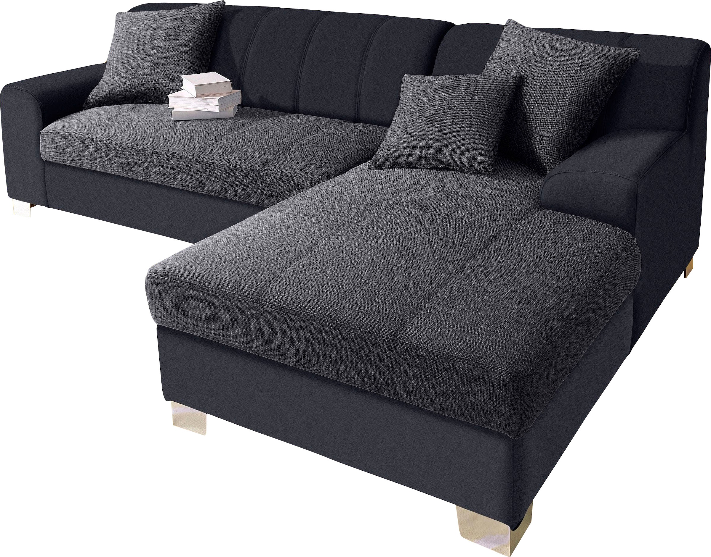 INOSIGN Ecksofa »Turah incl. Zierkissen, moderne Steppung, auch in Leder«, günstig online kaufen