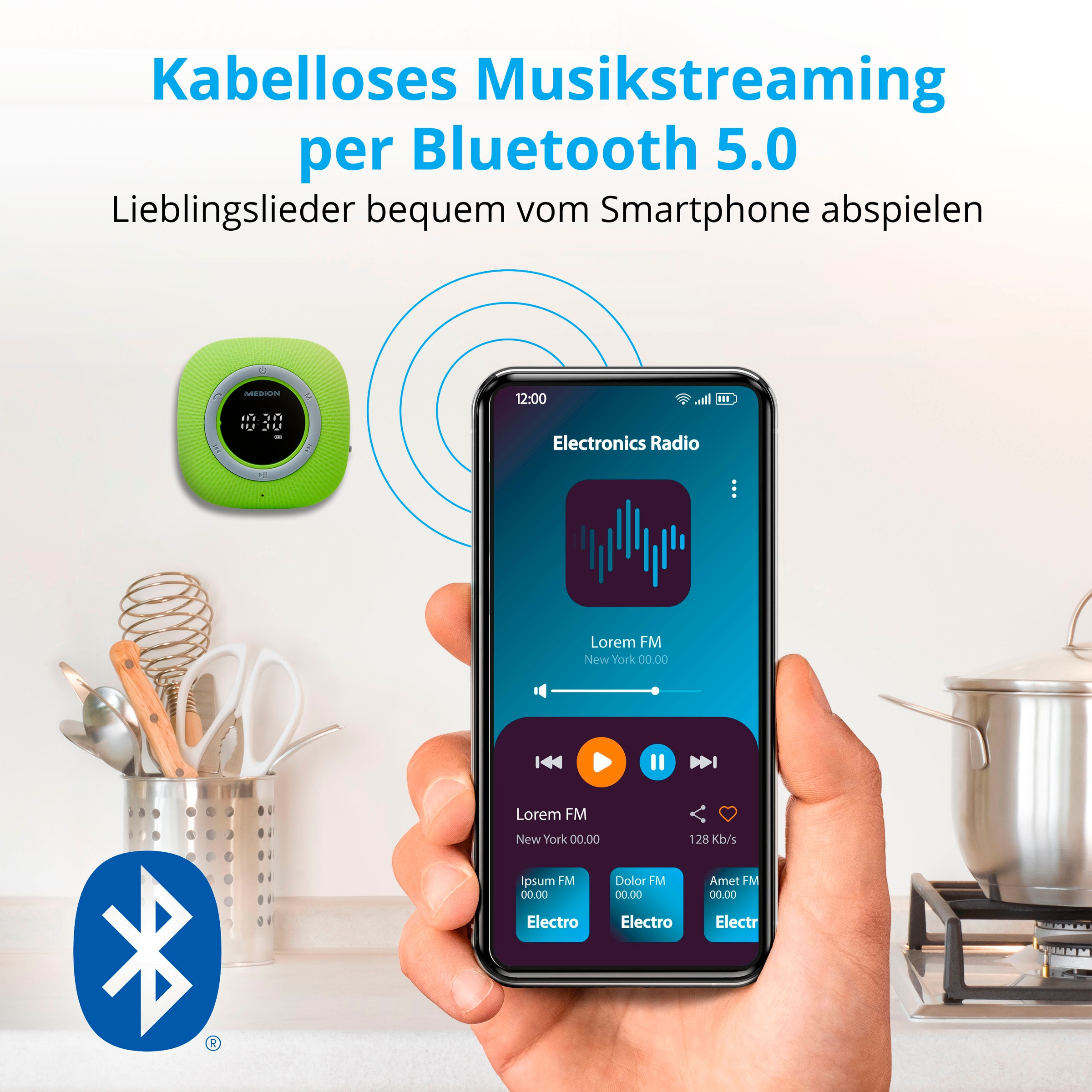 Medion® Digitalradio (DAB+) »LIFE® P66096 (MD 43881) Dusch-«, (Bluetooth UKW mit RDS 3 W)