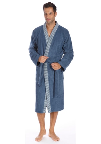 Egeria Herrenbademantel »Bruno«, (1 St.), Kimono mit Streifenbordüre, 100% Baumwolle kaufen