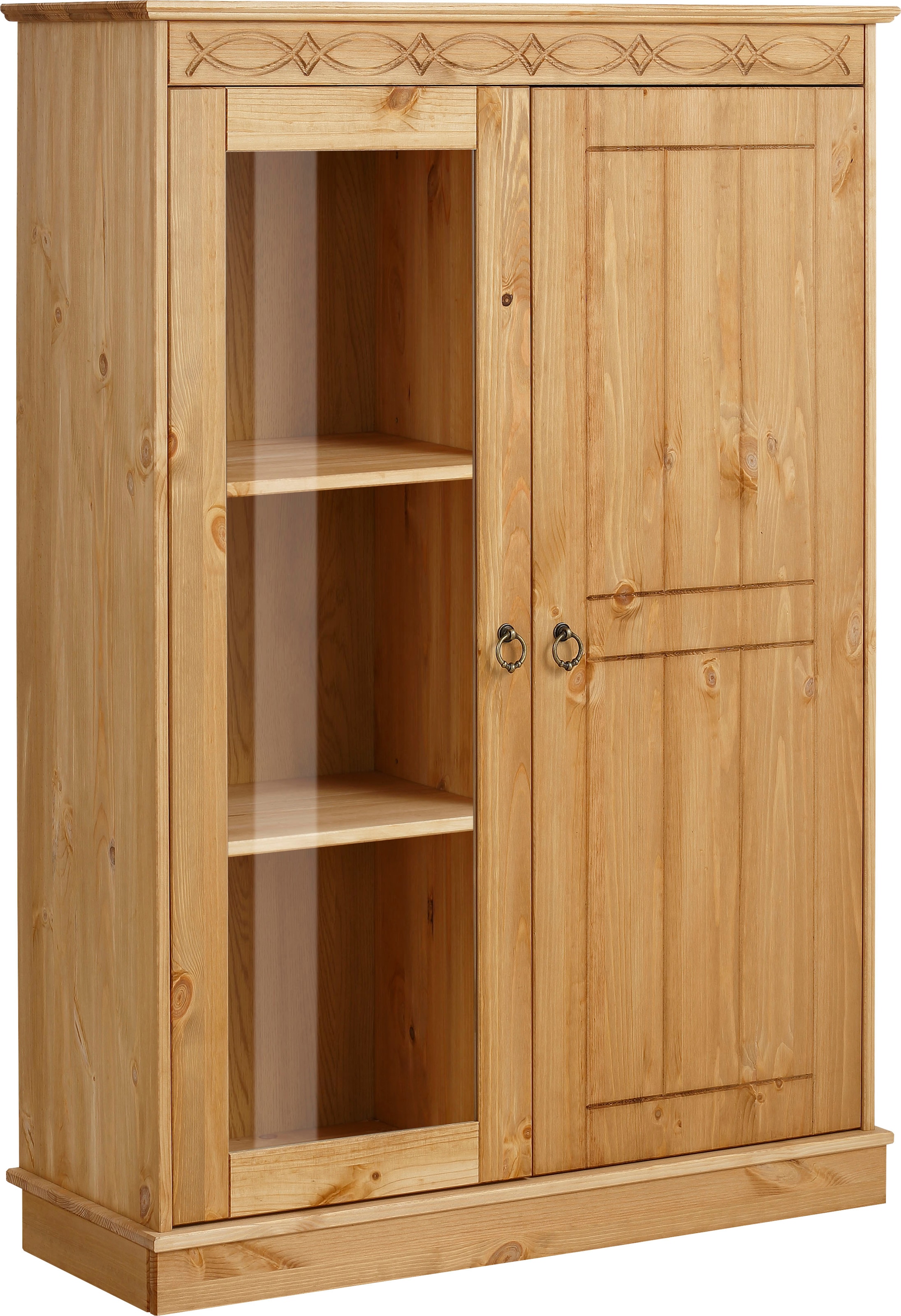 Home affaire Highboard »Indra«, Vitrine, Breite 85 cm, aus massiver Kiefer günstig online kaufen