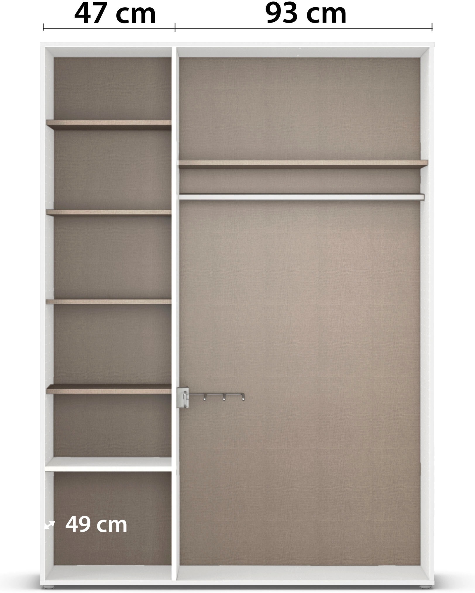 rauch Drehtürenschrank »Kleiderschrank Schrank Garderobe Wäscheschrank VOYAGER«, (in 3 verschiedenen Ausstattungen BASIC/CLASSIC/PREMIUM), mit modernen Griffen in Graumetallic, inkl. Schubkästen und Spiegel