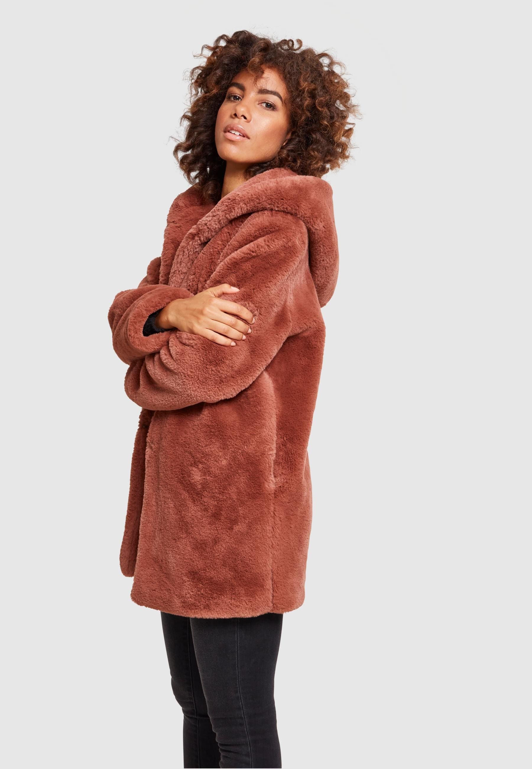 URBAN CLASSICS Parka »Urban Classics Damen Ladies Hooded Teddy Coat« 1 Stk. tlg. ohne Kapuze