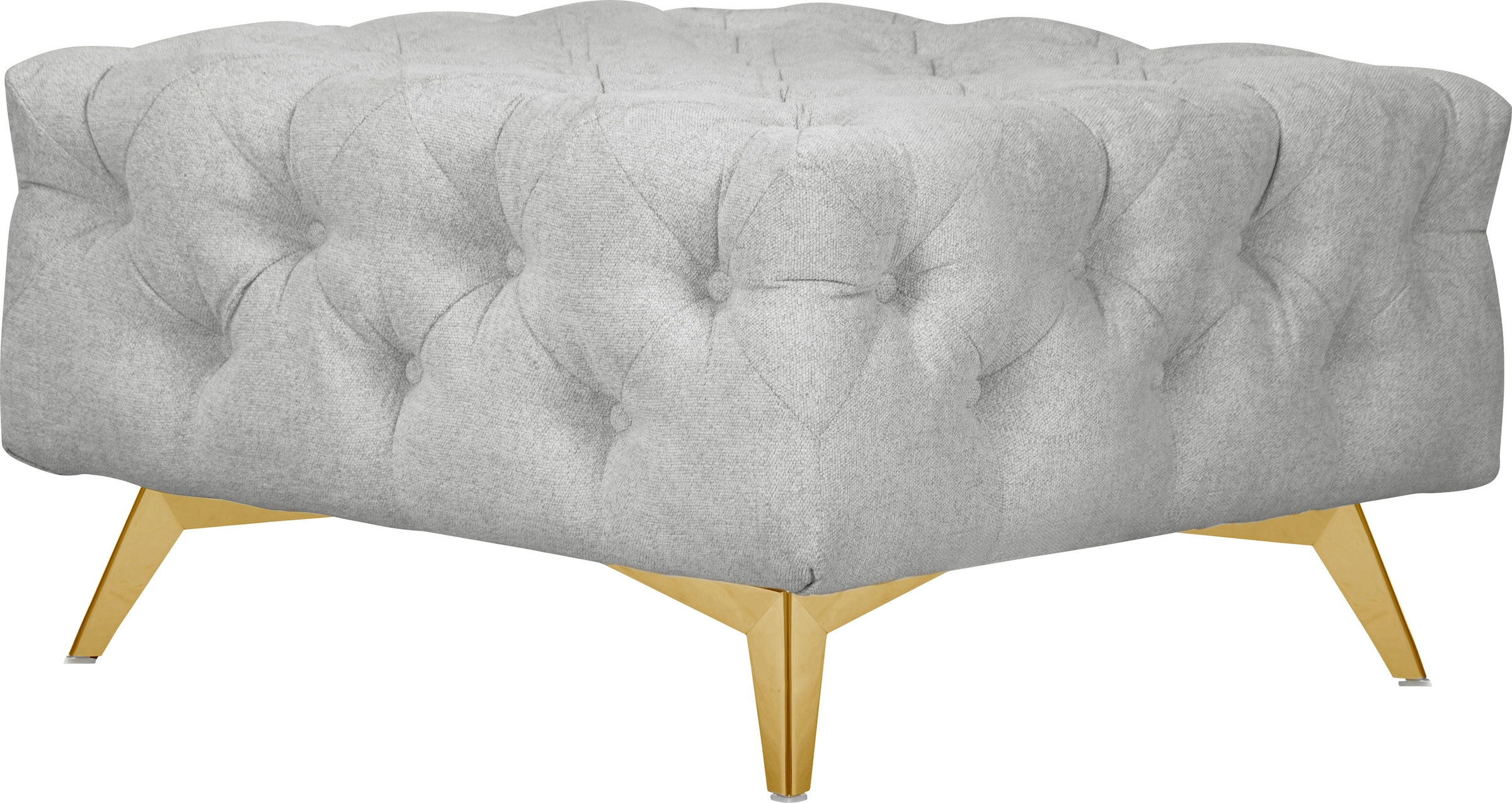Leonique Polsterhocker »Amaury«, Chesterfield-Optik, Breite 80cm, Fußfarbe wählbar