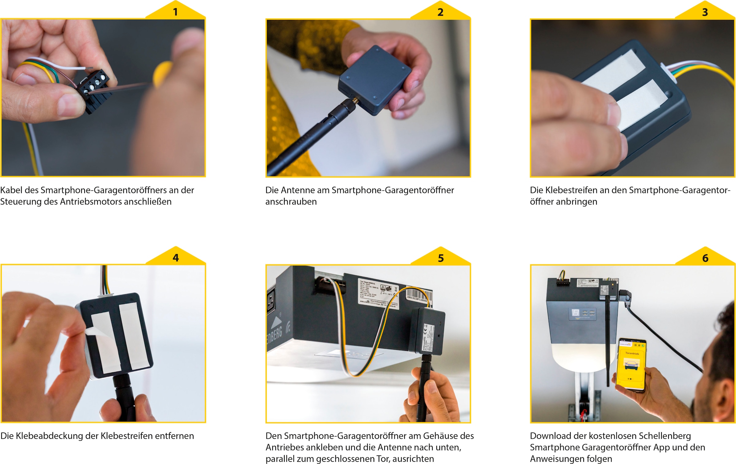 SCHELLENBERG Tor-Funksteuerung »Smartphone Garagentoröffner mit LED«, Garagentorantrieb-Torantrieb, universal Fernbedienung für Garagen- und Außentorantriebe