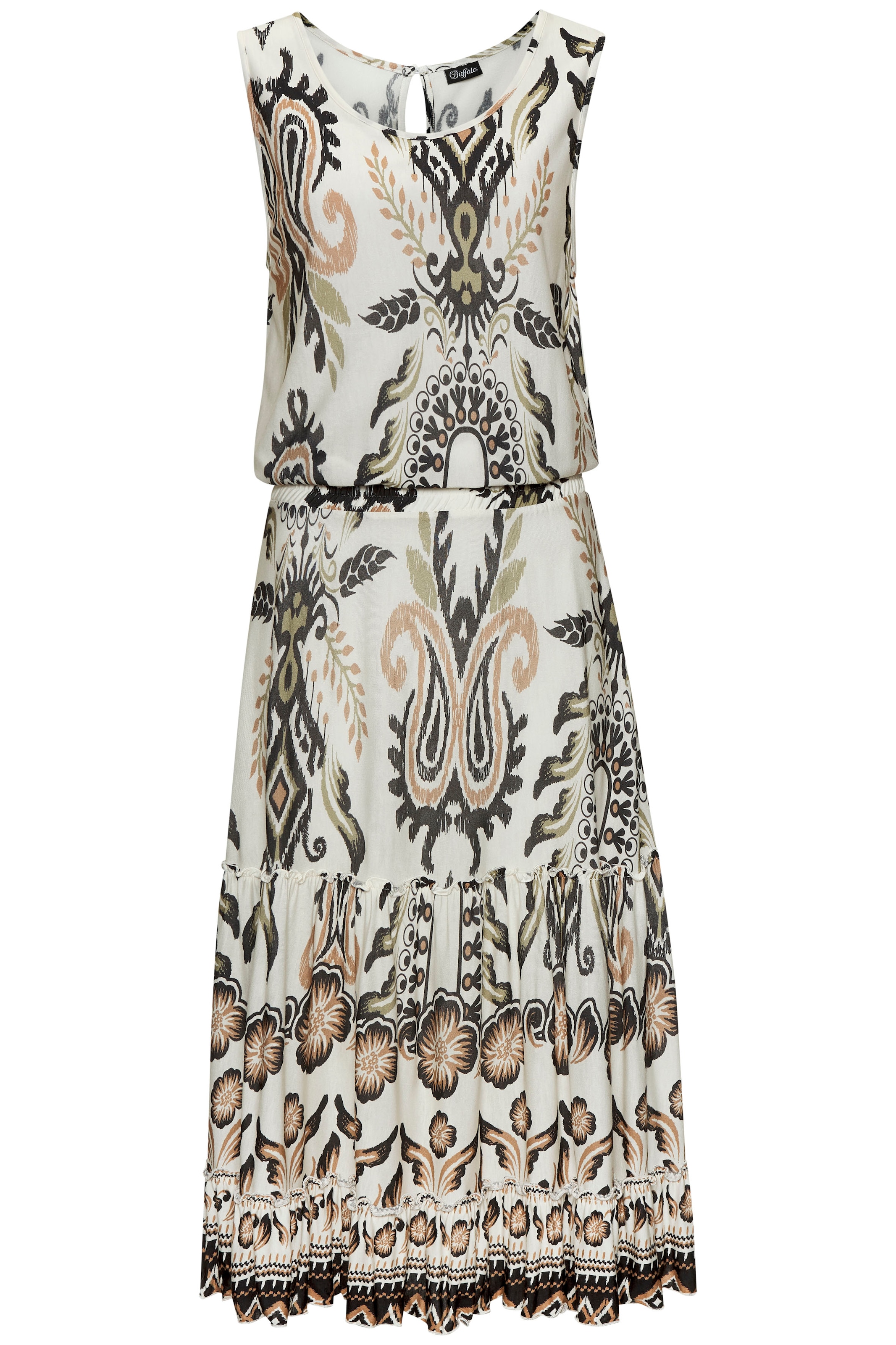 Buffalo Volantkleid, mit Volants, Druckkleid, Sommerkleid, verspielt