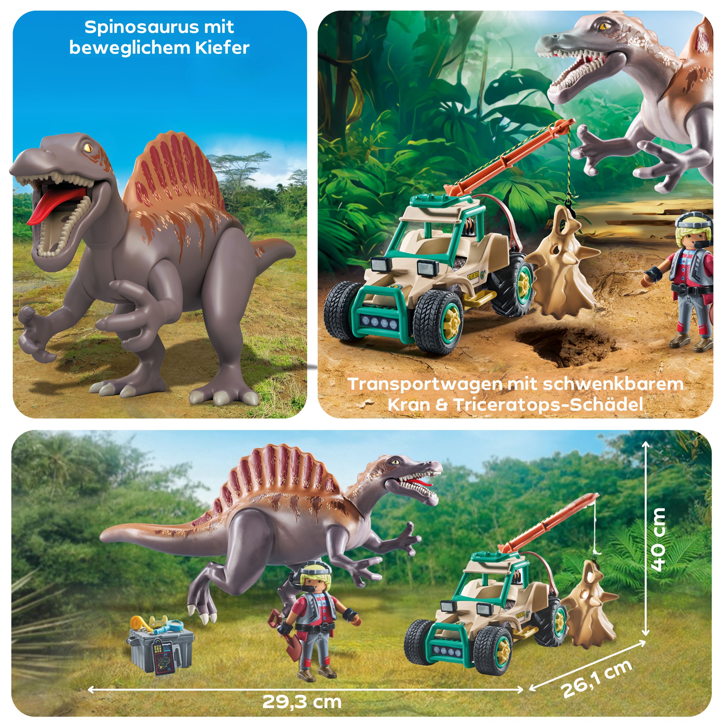 Playmobil® Konstruktions-Spielset »Spinosaurus-Angriff auf Dino-Ausgrabung (71820), Playmobil Dinos«, (60 St.)