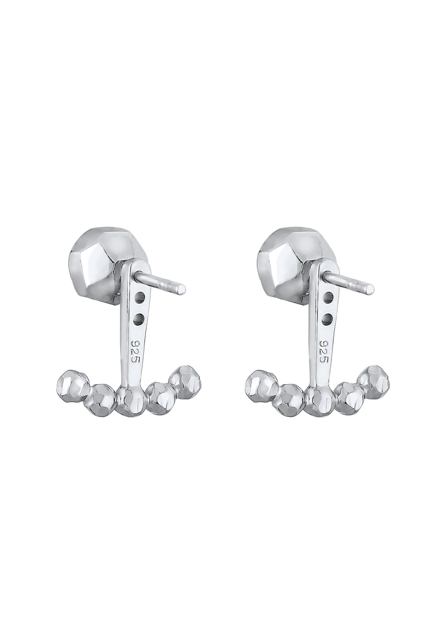 Elli Paar Ohrstecker »Stecker Ear Jackets Kugeln gehämmert 925 Silber«