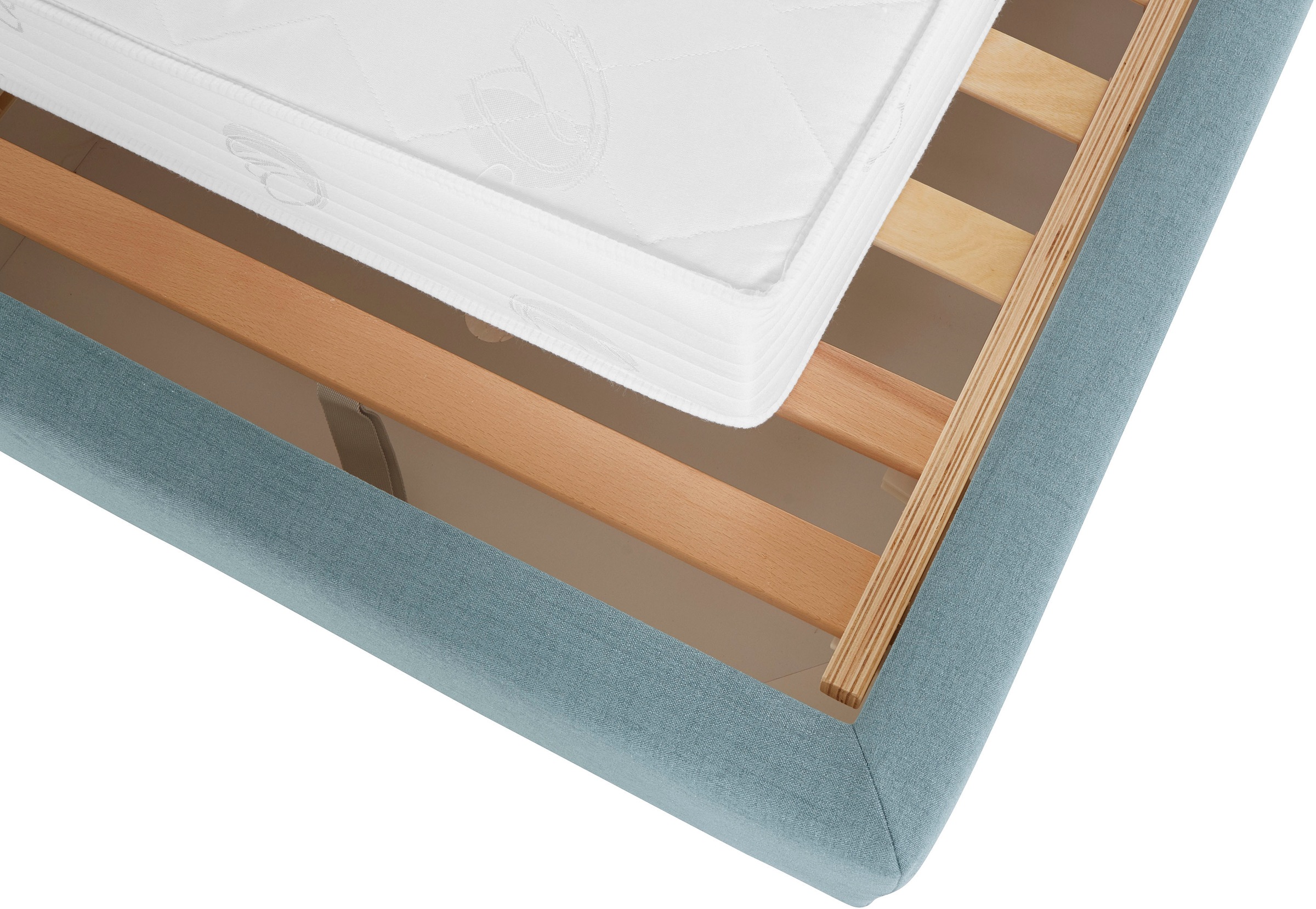 Home affaire Polsterbett »Sunley 140«, Kreuzsteppung, Kopfteilhöhe 142 cm, ohne oder mit Matratze/Lattenrost