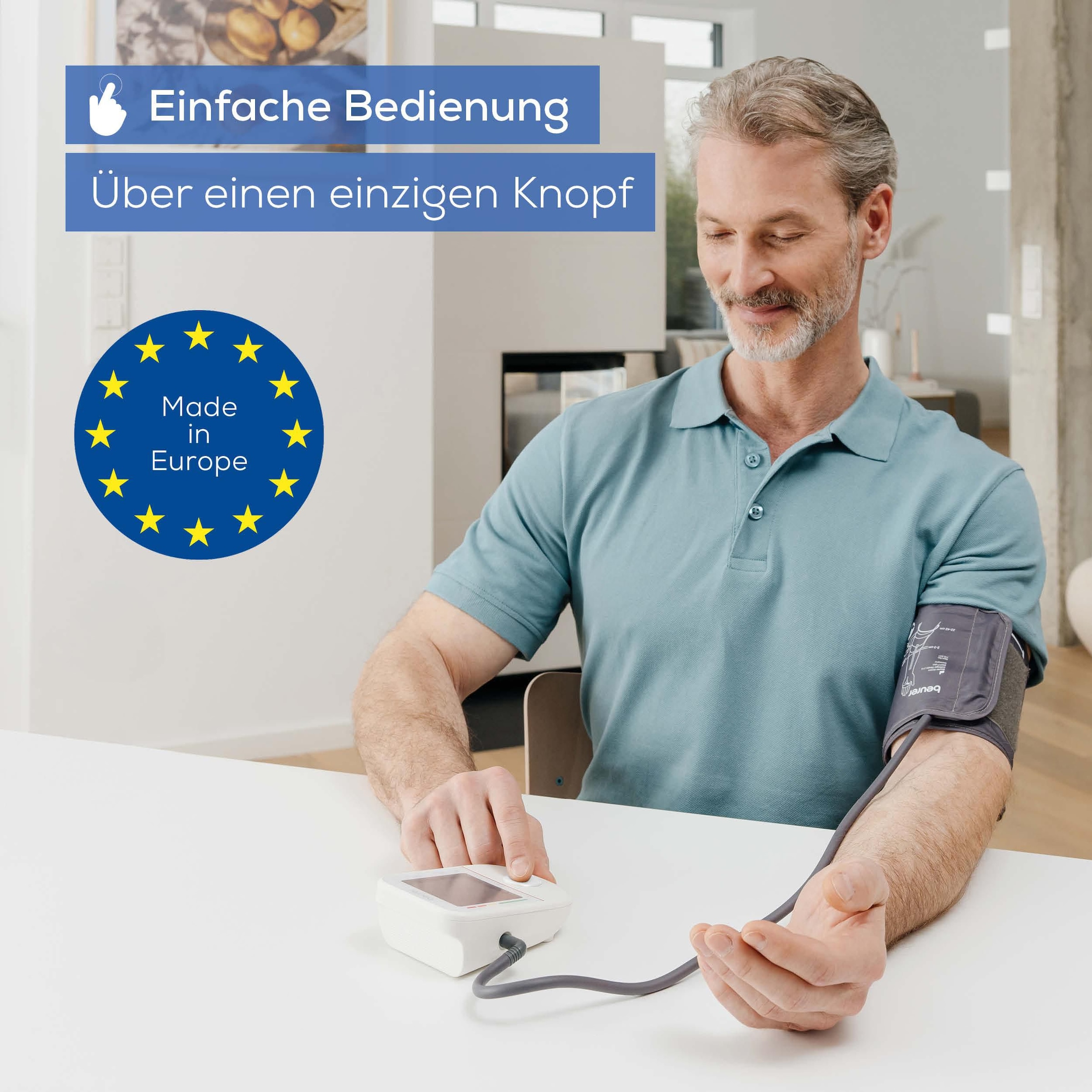 BEURER Oberarm-Blutdruckmessgerät »BM 38, Medizinprodukt«, einfache Blutdruckmessung per Knopfdruck