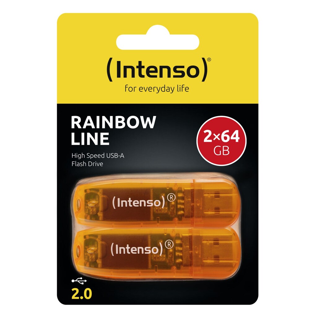 Intenso USB-Stick »Rainbow Line 64GB Orange 2er«