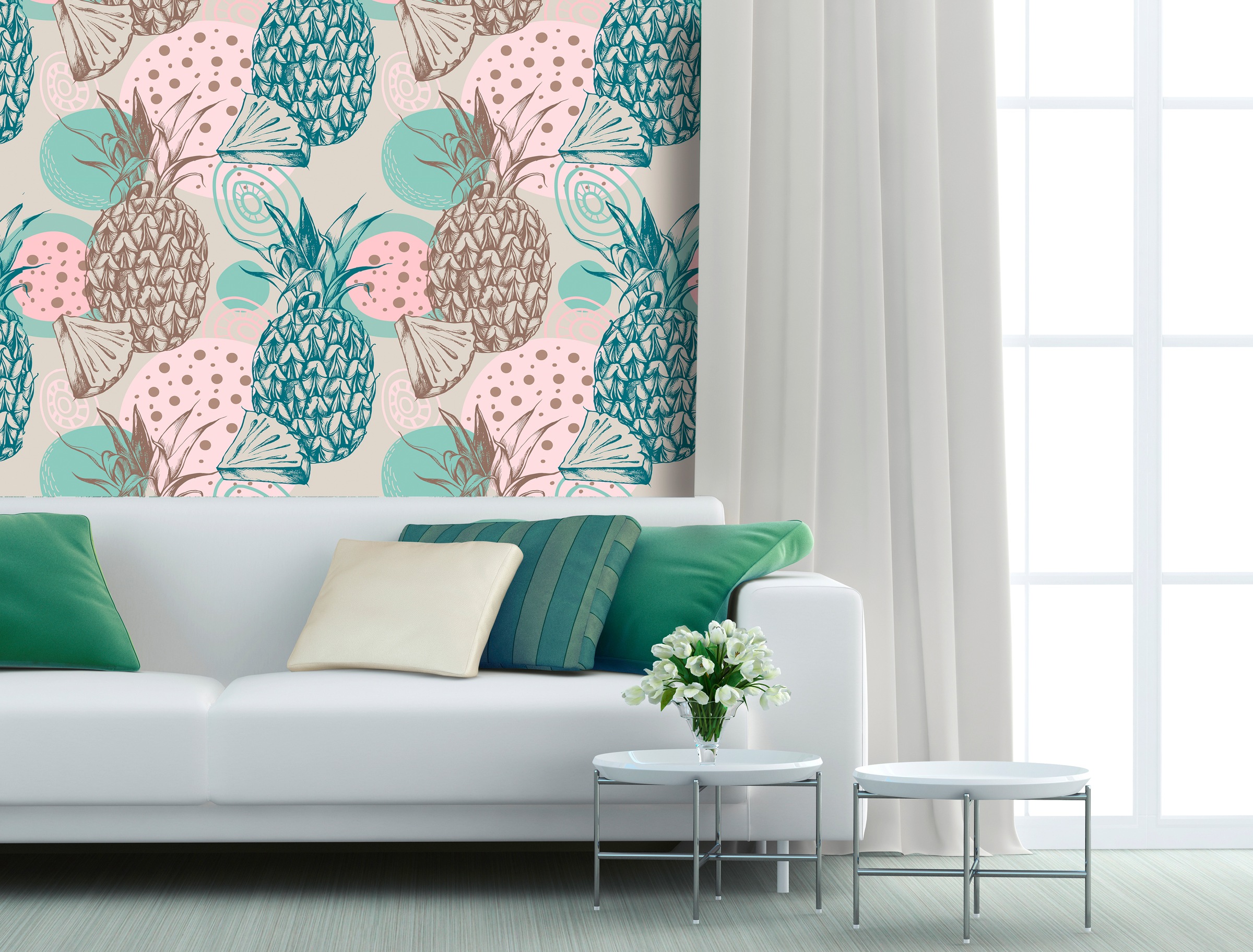 queence Vinyltapete »Acethea« Motiv   bedruckt   botanisch   floral   gemus günstig online kaufen