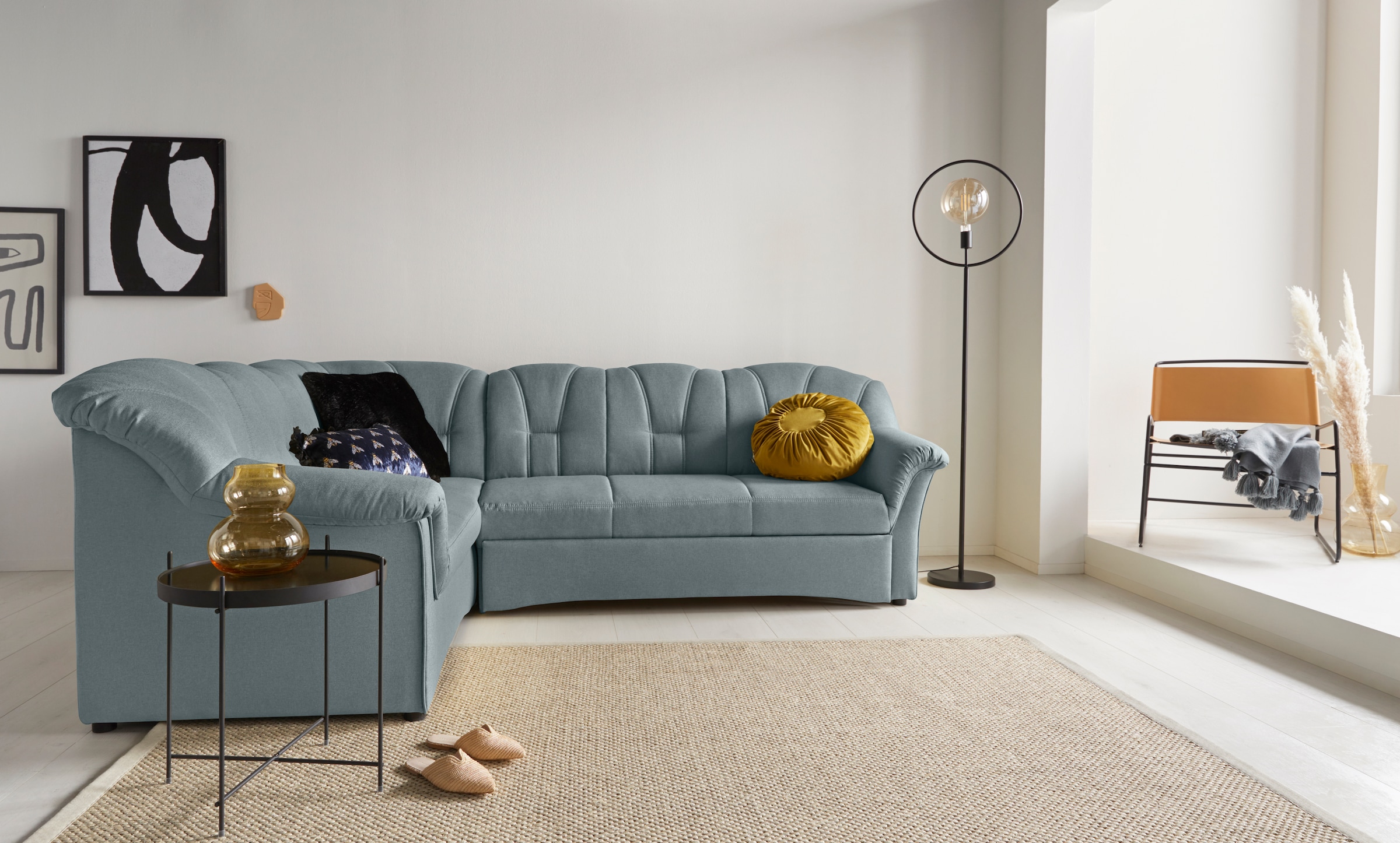 DOMO collection Ecksofa »Papenburg«, wahlweise mit Bettfunktion, Langer Schenkel links oder rechts