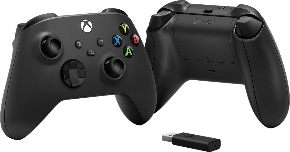 Xbox Wireless-Controller »Carbon Black«, inkl. Wireless Adapter für Windows 10