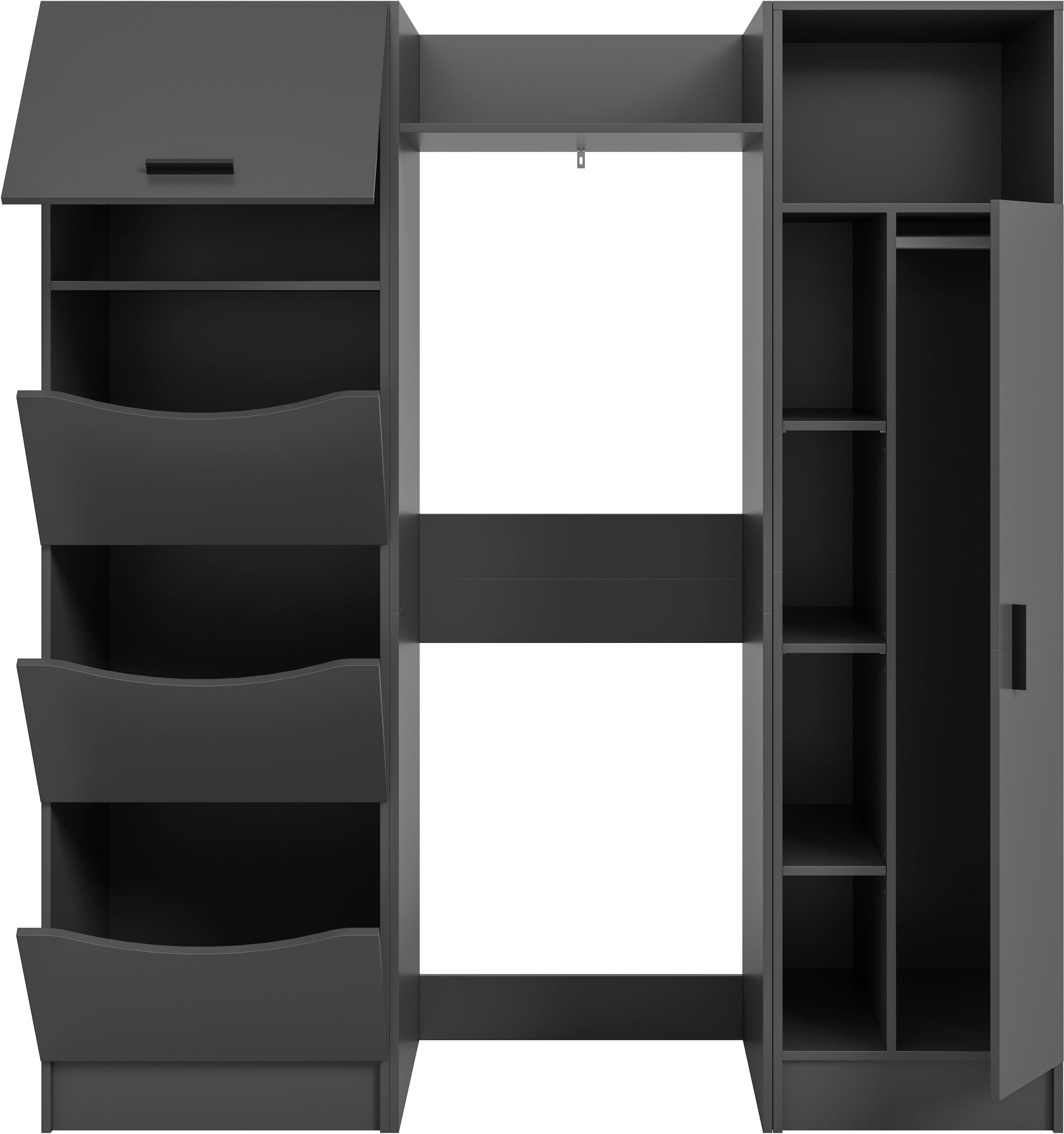 welltime Badmöbel-Set »FALAS, TOPSELLER!, 3-teilig, Hauswirtschaftsraum Set, Breite 176 cm«, (Set, 3 St., 1x Wäscheschrank, 1x Waschmaschinenumbauschrank, 1x Mehrzweckschrank), Kombination, Waschmaschinenumbau, Waschmaschinenschrank, Wäschekammer
