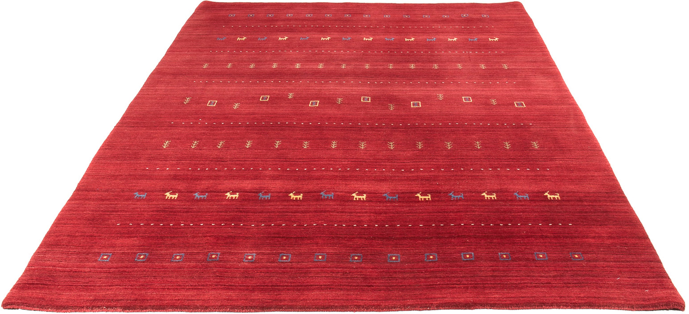 morgenland Wollteppich »Gabbeh - Loribaft Softy - 240 x 170 cm - dunkelrot« günstig online kaufen