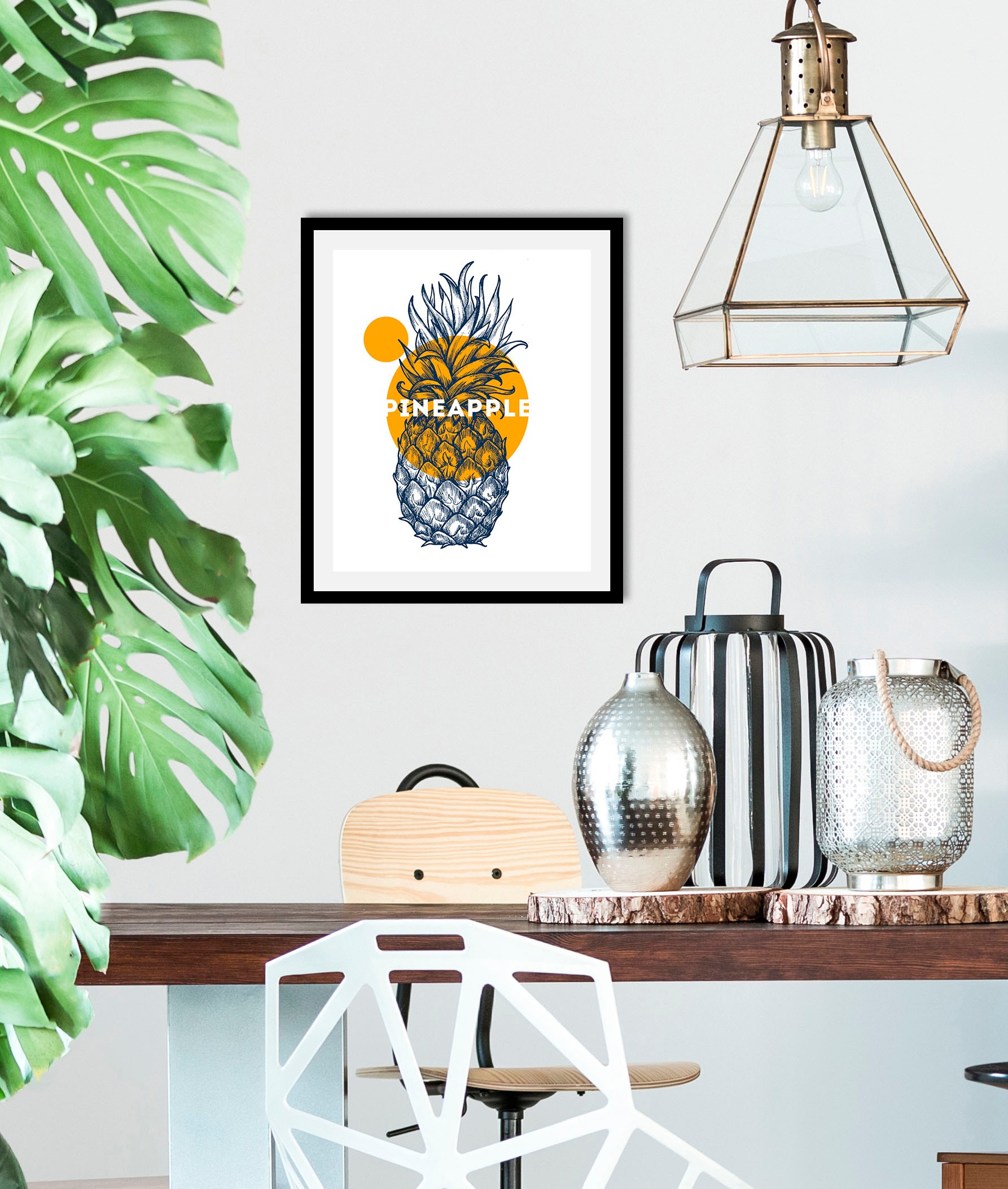 queence Bild »Pineapple«, Obst-Obst Bilder-Ananas-Kunst-Abstrakt-Essen-Lebe günstig online kaufen