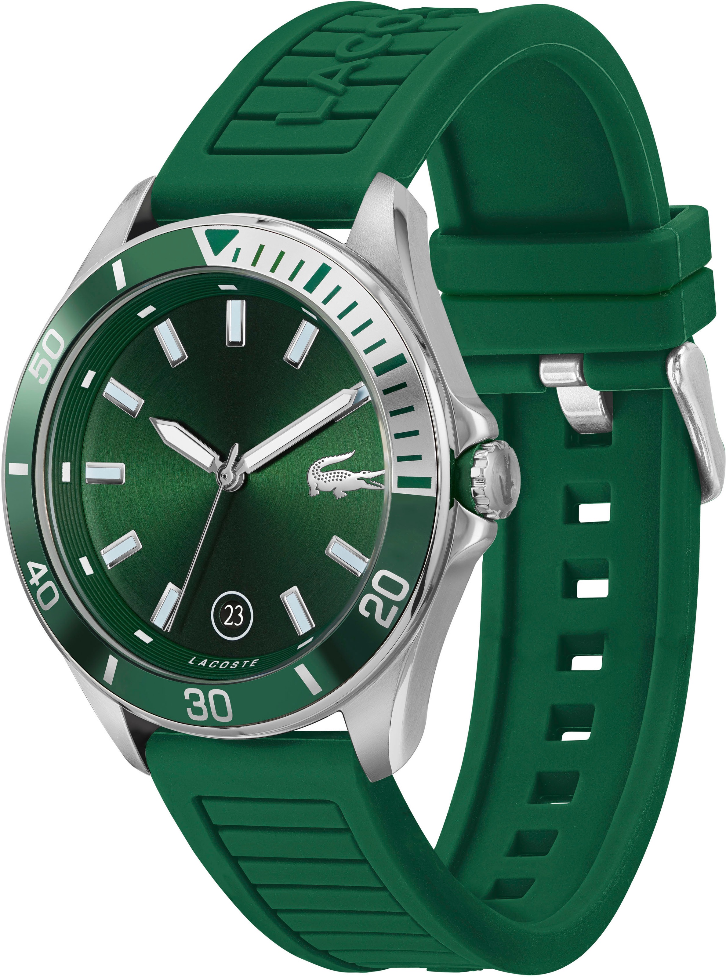 Lacoste Quarzuhr »TIEBREAKER«, Armbanduhr, Herrenuhr, Datum, Mineralglas, Silikonarmband
