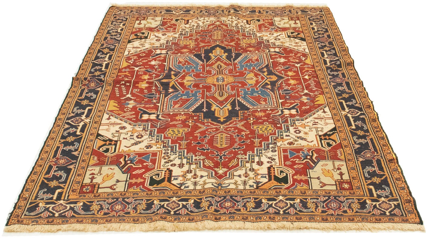 Wollteppich „Shiraz Teppich handgeknüpft rot“, rechteckig, handgeknüpft Rot 8 mm B/L: 128 cm x 194 cm – 8 mm