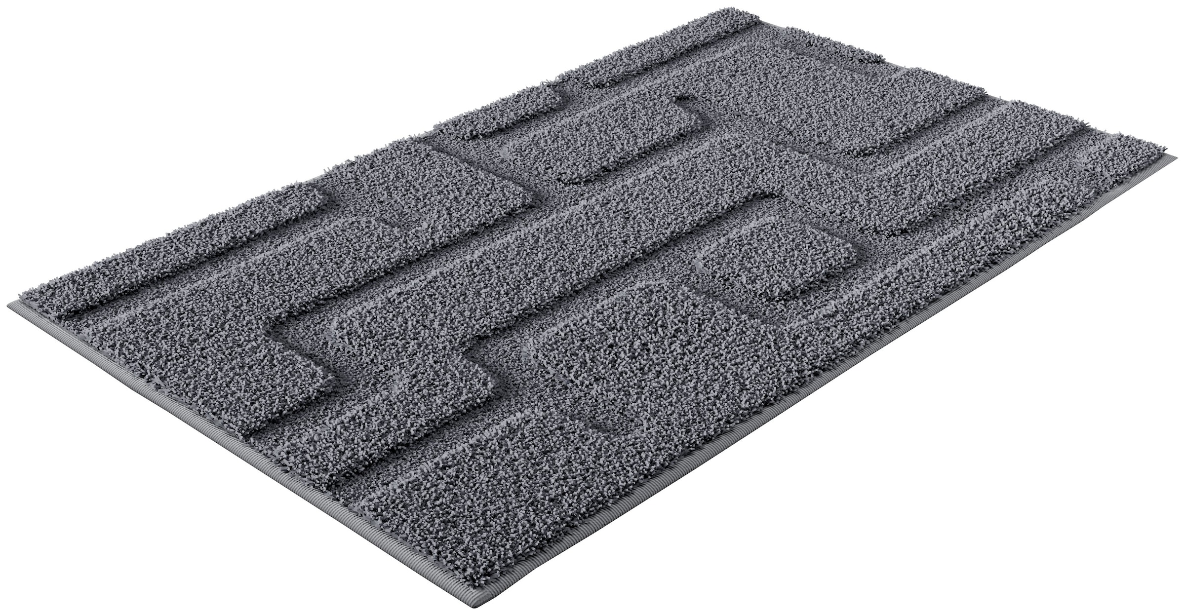 Grund Badematte »Riana, Badvorleger, Badezimmer Teppich, sehr weich« Höhe 20 mm rutschhemmend beschichtet schnell trocknend Modernes Design mit Linien in Hoch-Tief-Struktur, Made in Europe