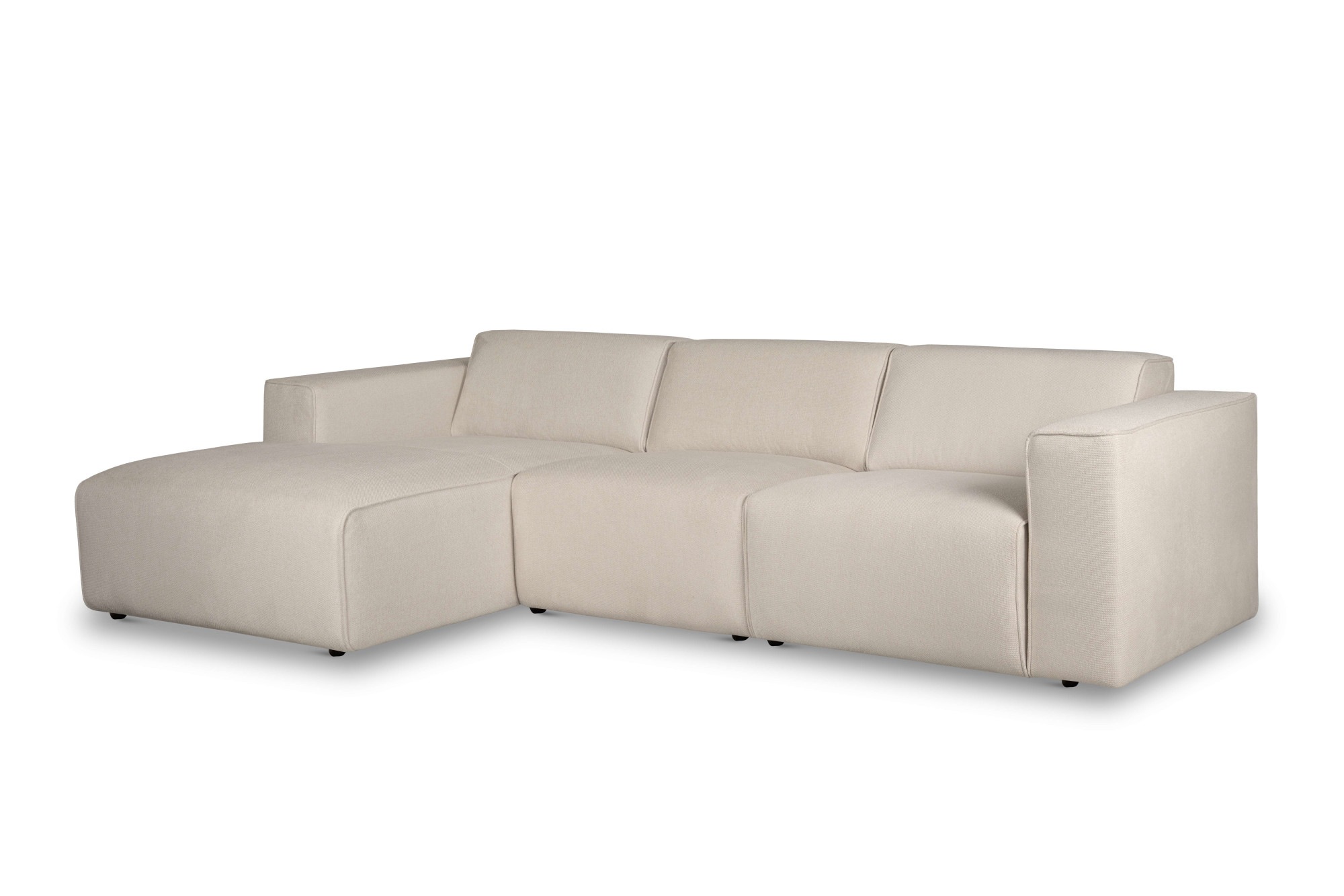 andas Ecksofa »Noord mit Kedernaht, Breite 281 cm, L-Form«, Cord, Struktur, Webstoff, mit Wellenunterfederung, Massivholzrahmen