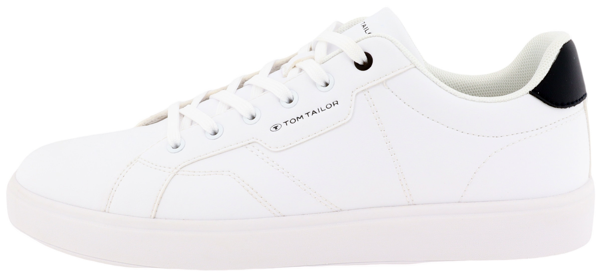 TOM TAILOR Sneaker  , Kontrastbesatz an der Ferse, Freizeitschuh, Halbschuh, Schnürschuh