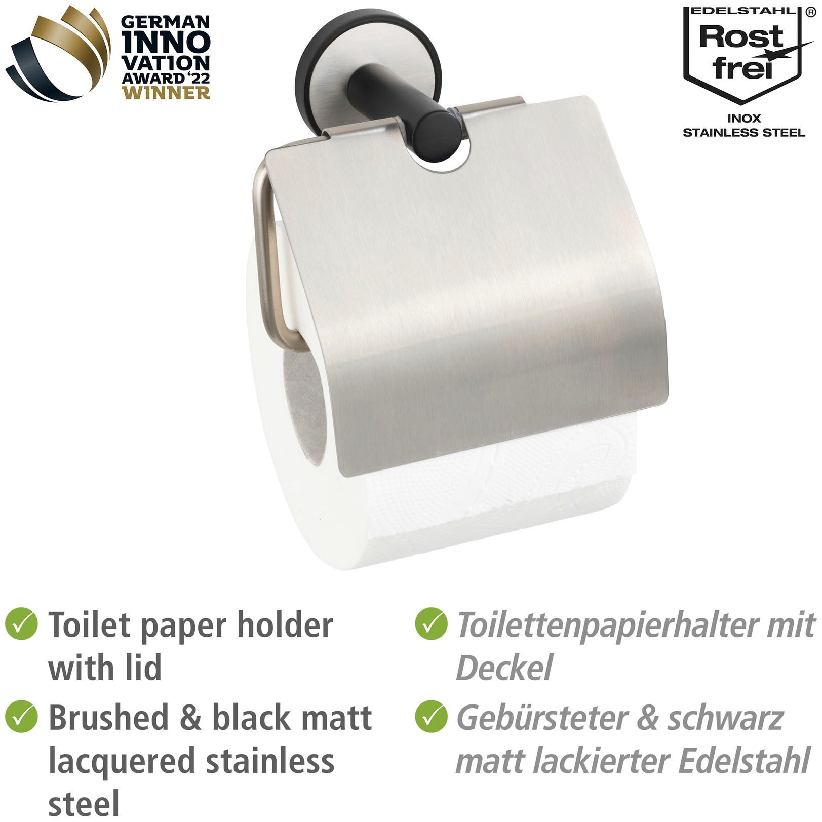 WENKO Toilettenpapierhalter »UV-Loc® Udine«, Befestigen ohne Bohren