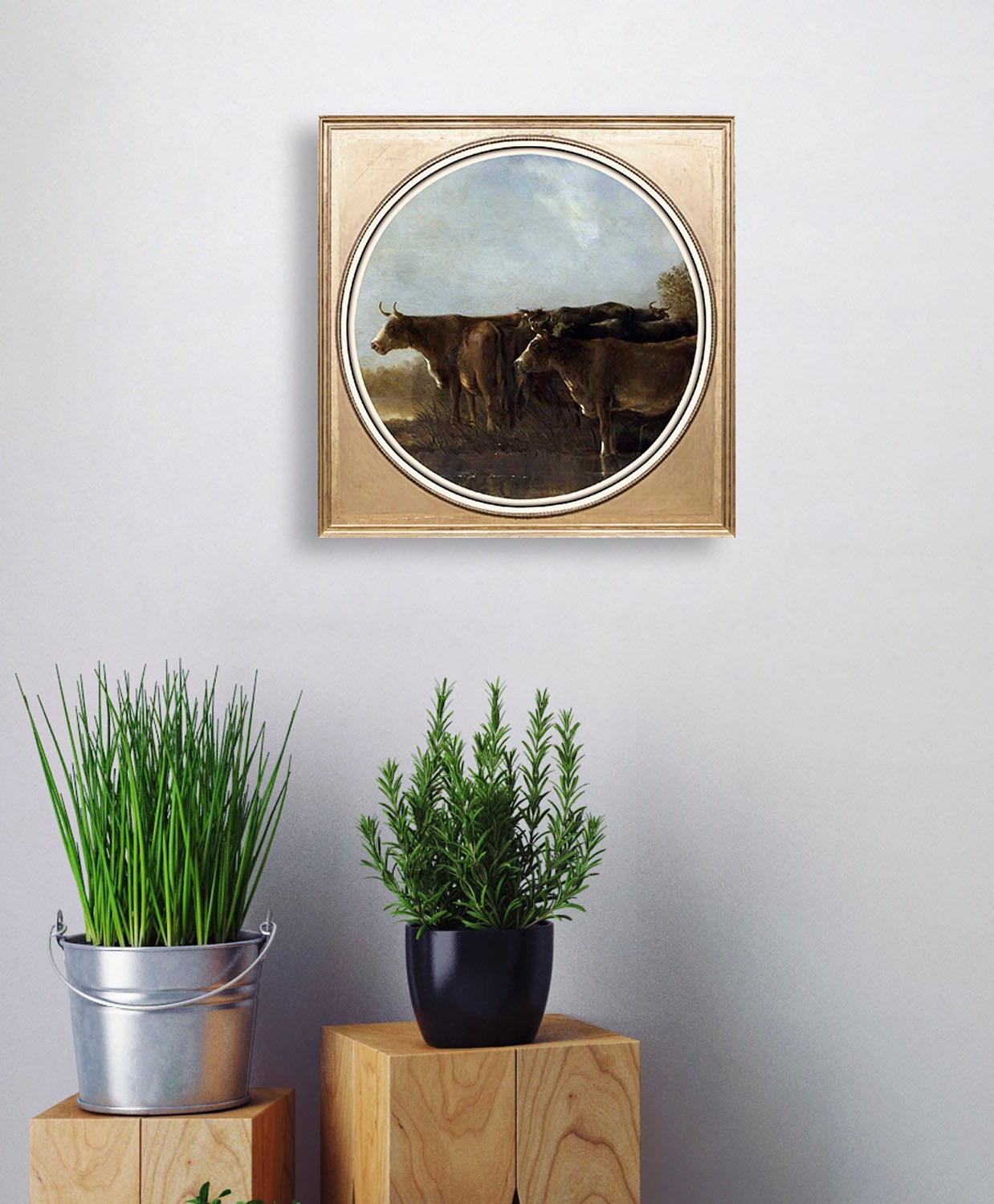 queence Acrylglasbild »Kühe«, Kuh-Kuhbilder-Kunst-Gemälde-Wiesen & Bäume, F günstig online kaufen