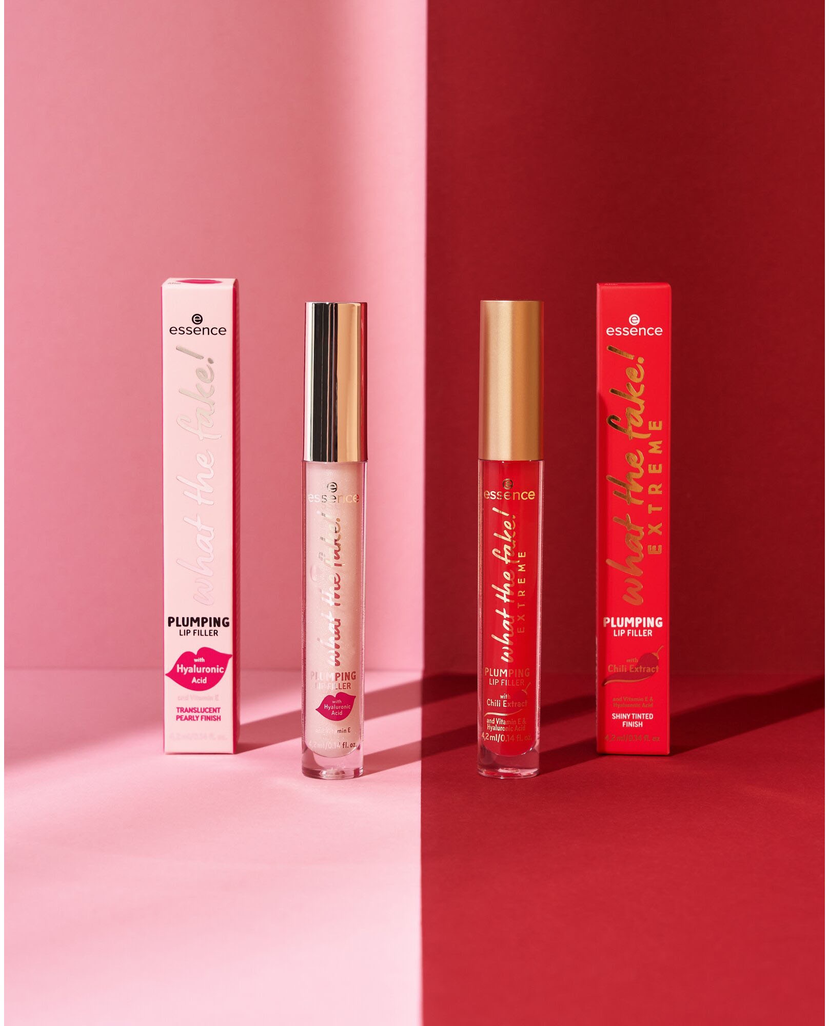 Essence Lip-Booster »what the fake! EXTREME PLUMPING LIP FILLER«, (Set, 3 tlg.), mit Hyaluronsäure und Vitamin E