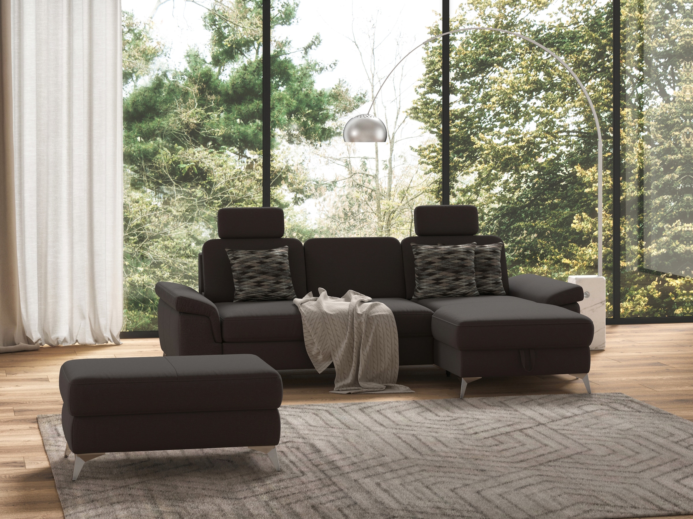 sit&more Ecksofa »Padua L-Form« inklusive Sitztiefenverstellung, Armteilfun günstig online kaufen