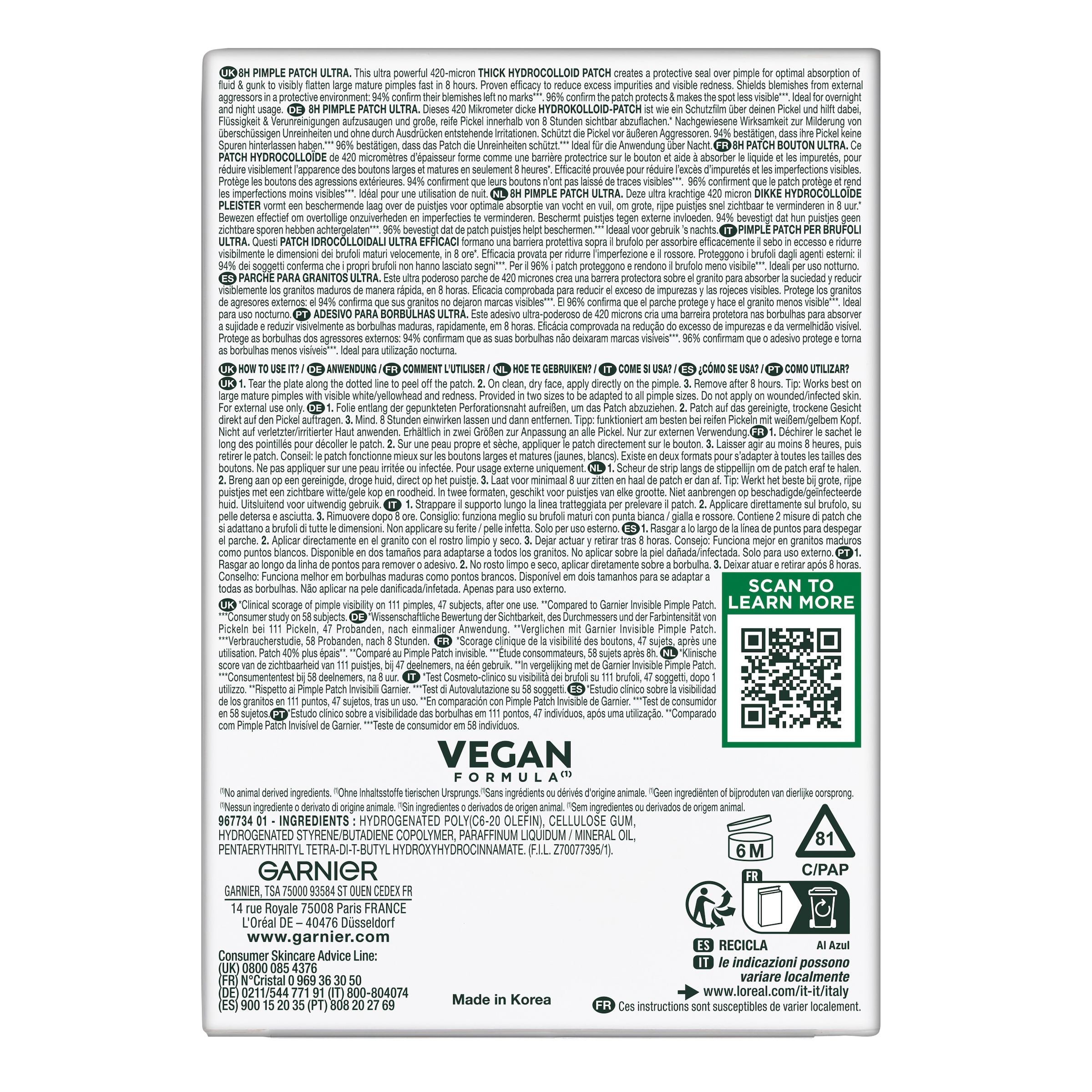 GARNIER Pickel-Tupfer »Garnier Pure Active Pimple Patch Ultra«