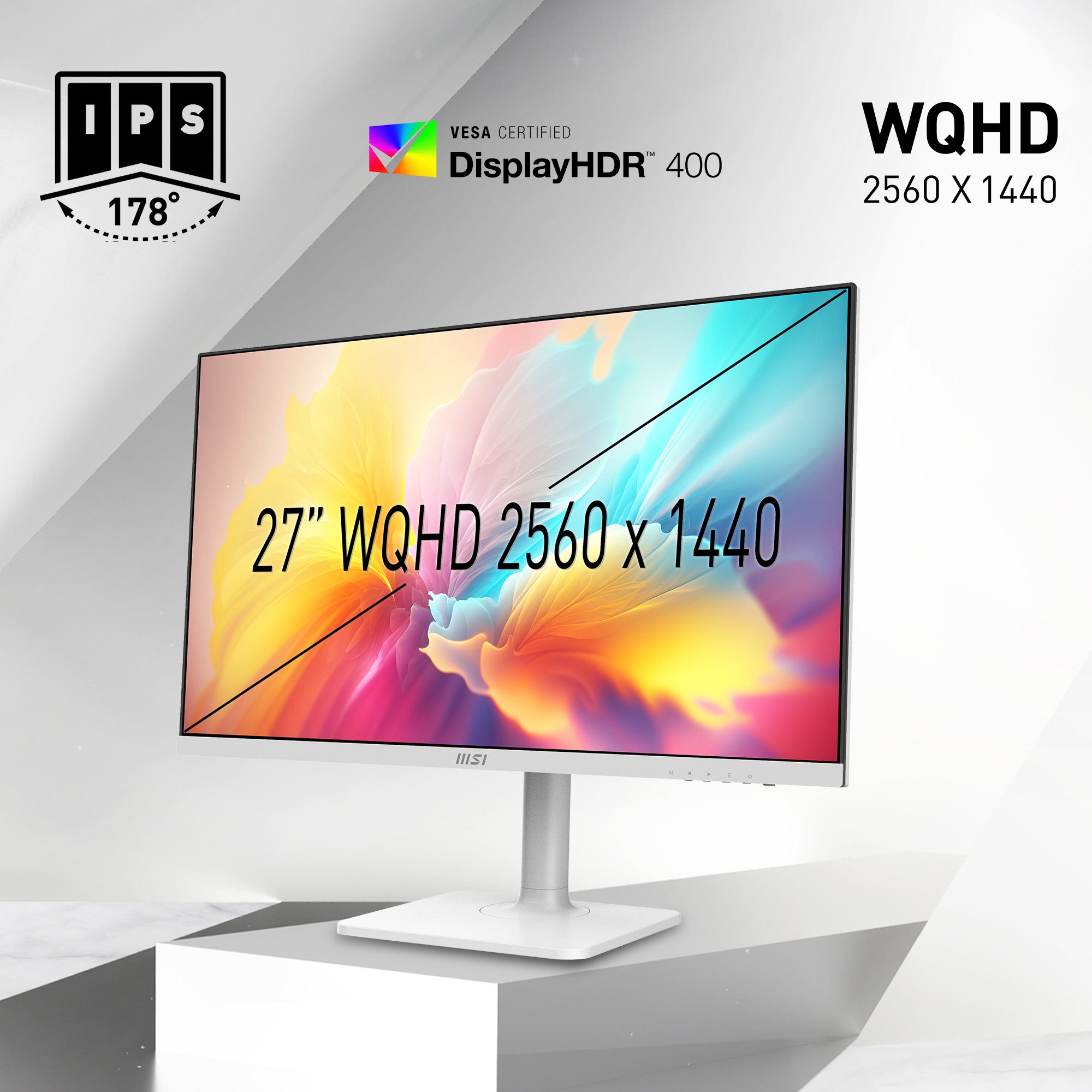 MSI LED-Monitor »Modern MD272QXP«, 69 cm/27 Zoll, 2560 x 1440 px, WQHD, 1 ms Reaktionszeit, 100 Hz, höhenverstellbar, 3 Jahre Herstellergarantie, USB-C