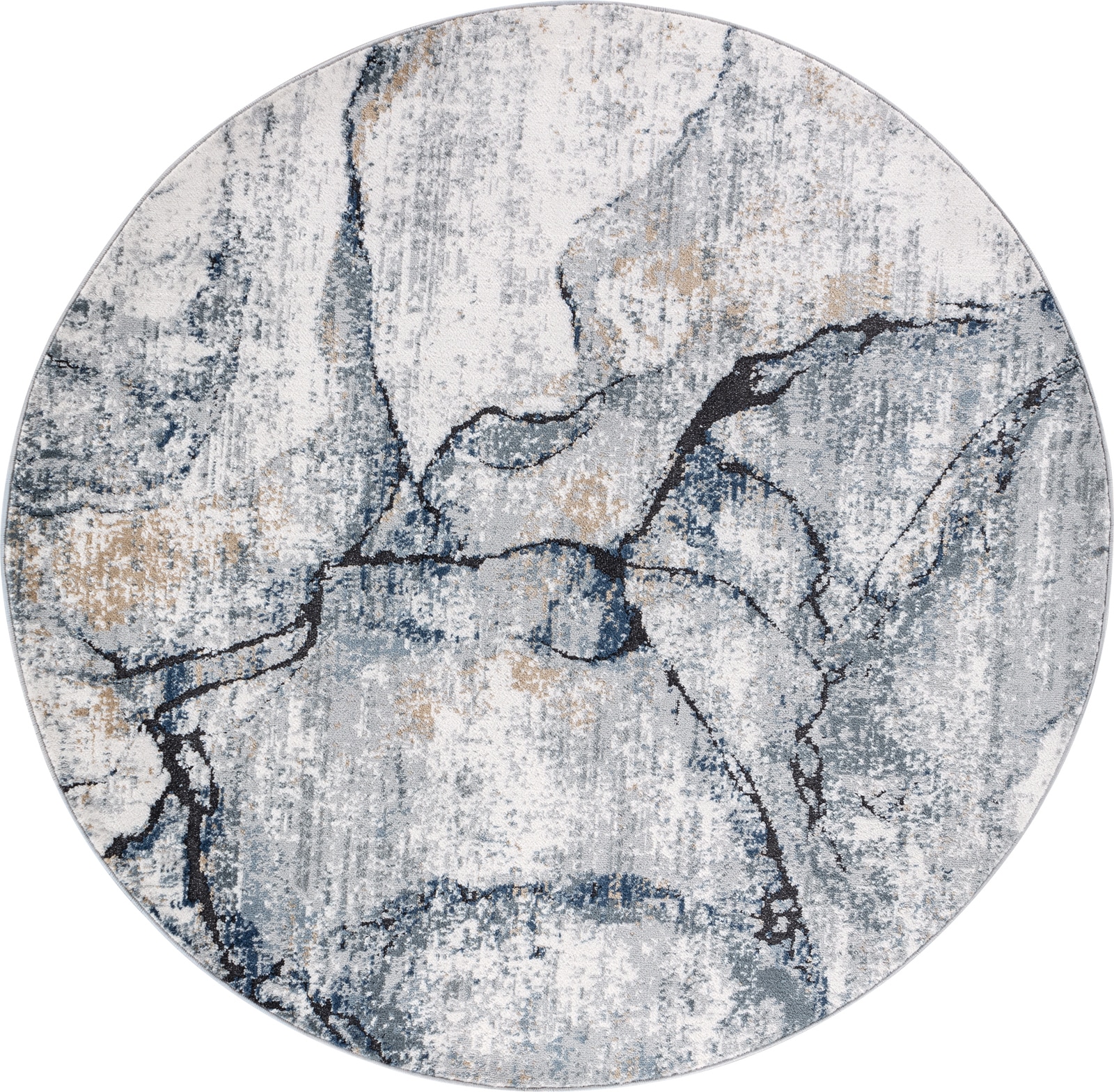 Livabliss Teppich »BERLIN, ⌀160cm«, rund, 10 mm Höhe, Moderner Designerteppich in Marmor Optik, Kurzflor Wohnzimmerteppich